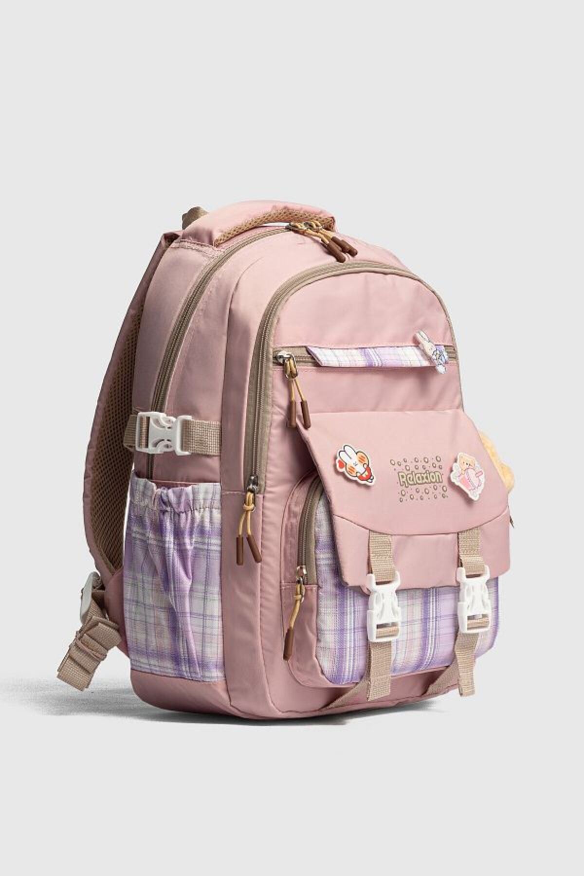 1396 3 lü Ortopedik Çok Gözlü Su Geçirmez Laptop Bölmeli Aksesuarlı Çocuk Okul Sırt Çanta