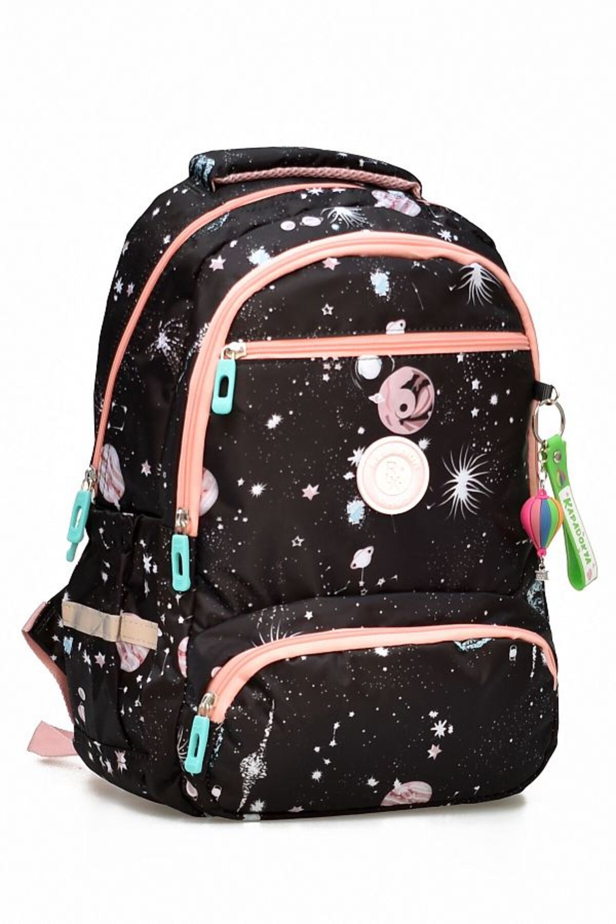 1385 3 lü Ortopedik Çok Gözlü Su Geçirmez Laptop Bölmeli Aksesuarlı Çocuk Okul Sırt Çanta