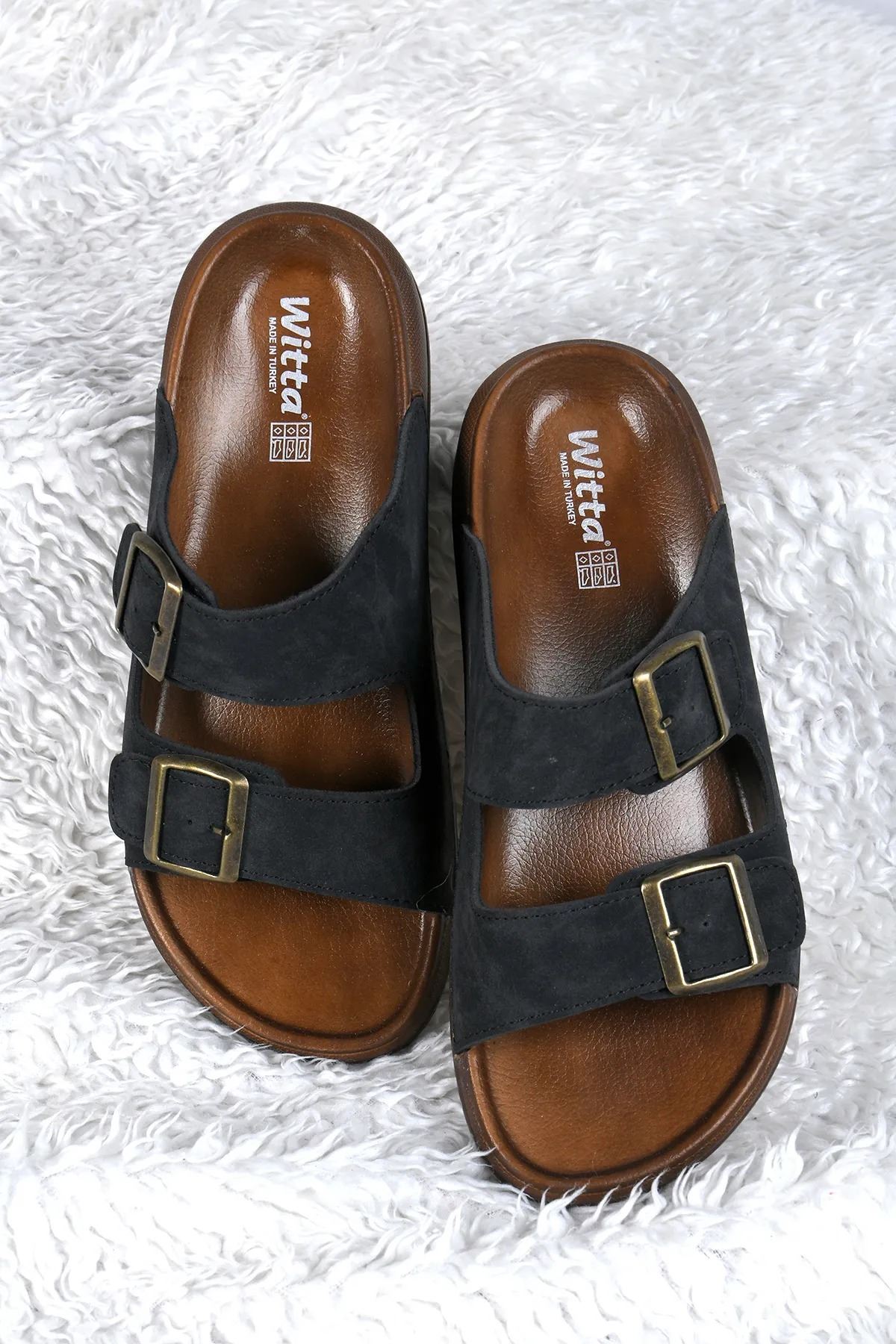 Yumuşak Deri Anatomik Terletmez Kaymaz Taban Dikişli Ultra Lüks Ayarlanabilir Erkek Terliği Çeyiz