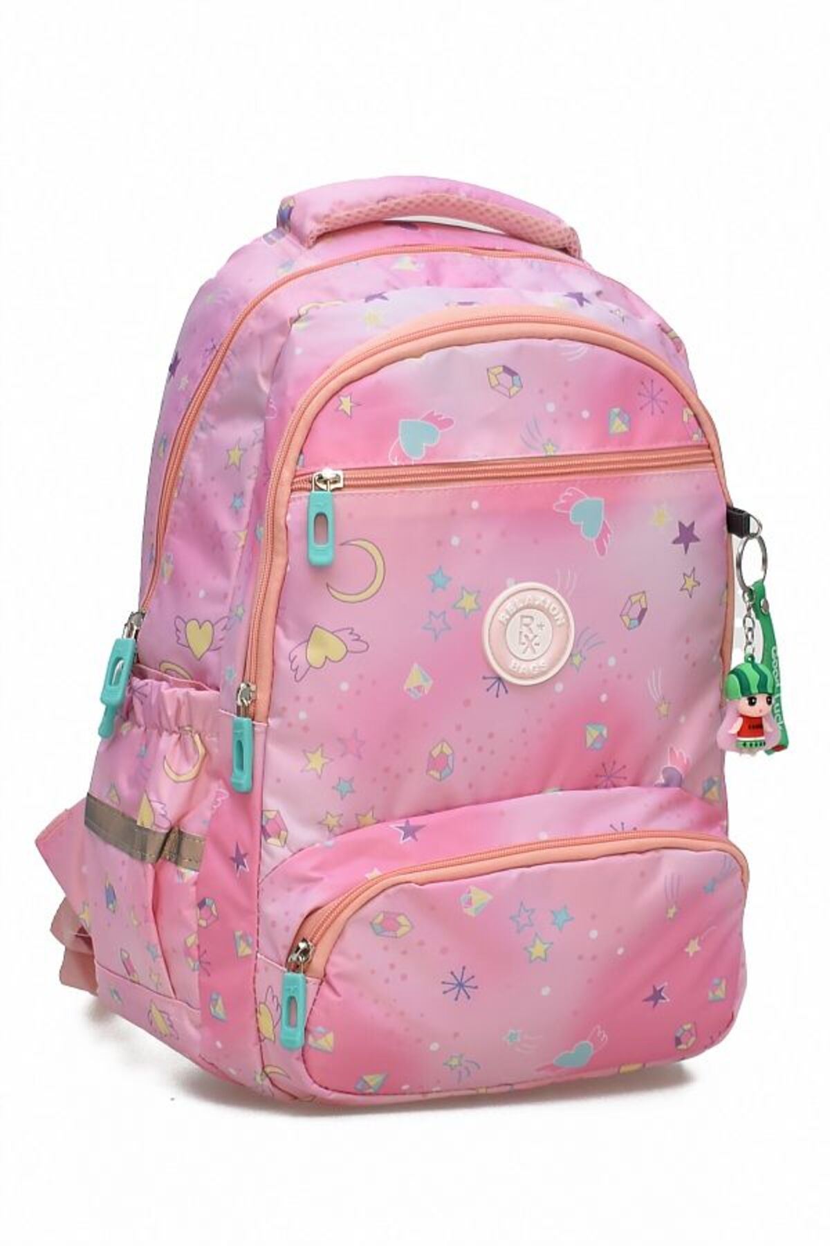 1385 3 lü Ortopedik Çok Gözlü Su Geçirmez Laptop Bölmeli Aksesuarlı Çocuk Okul Sırt Çanta