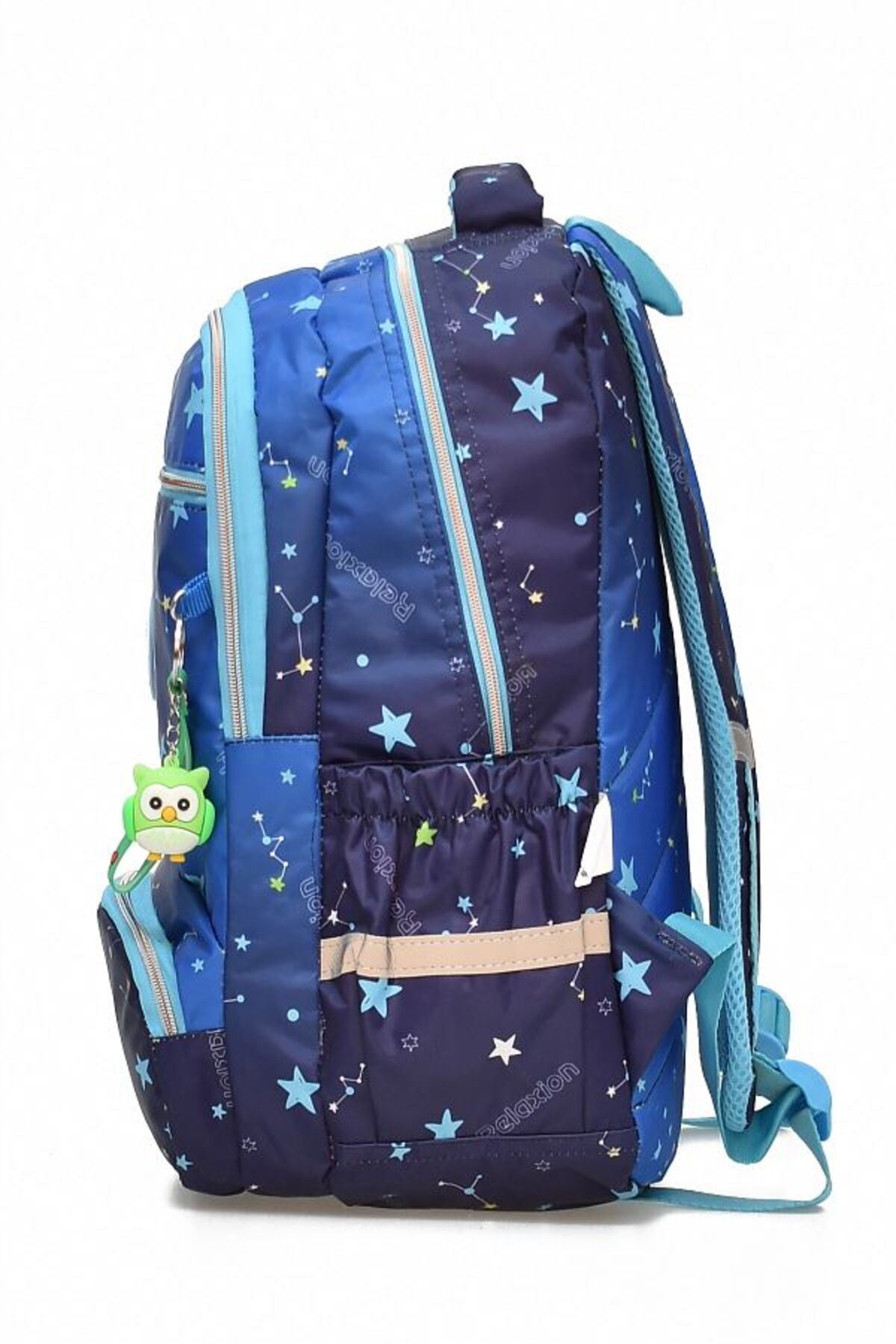 1385 3 lü Ortopedik Çok Gözlü Su Geçirmez Laptop Bölmeli Aksesuarlı Çocuk Okul Sırt Çanta