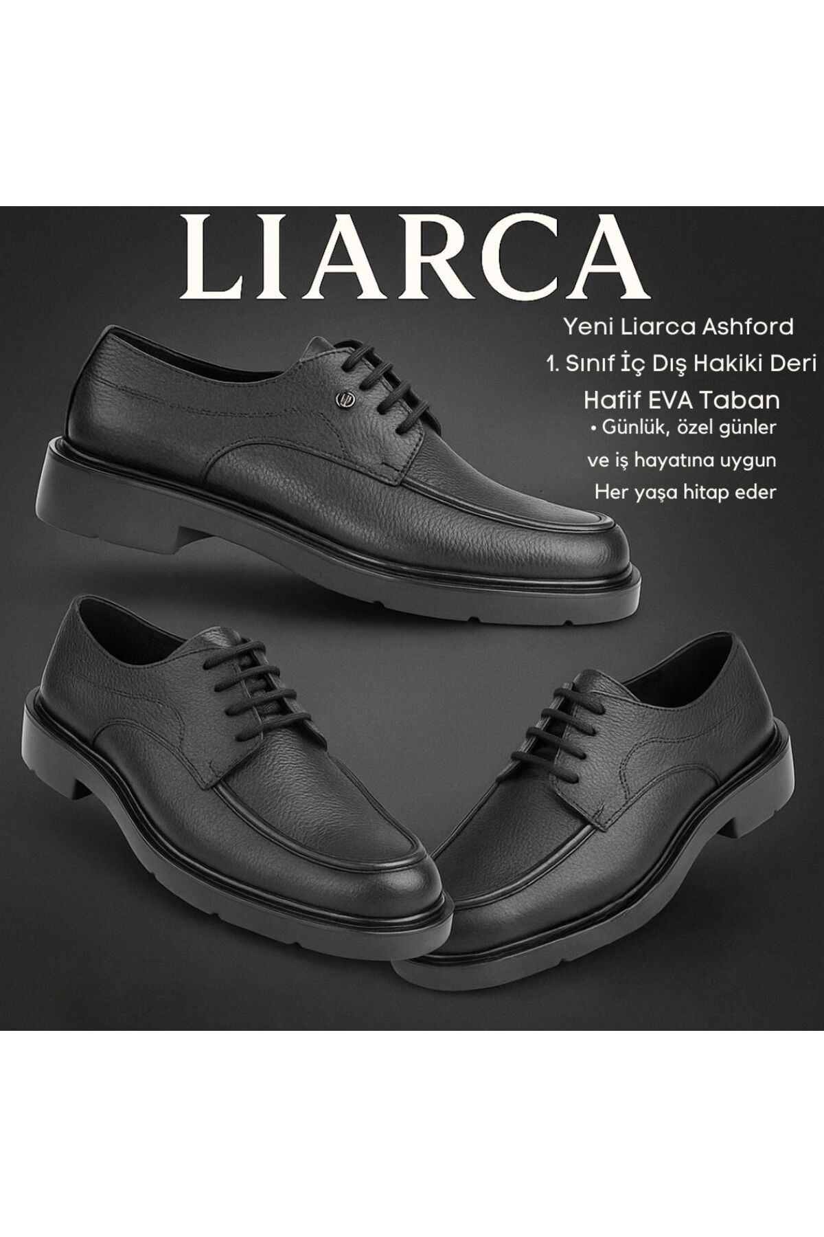 Ashford Siyah Hakiki Deri Klasik & Günlük Erkek Ayakkabı