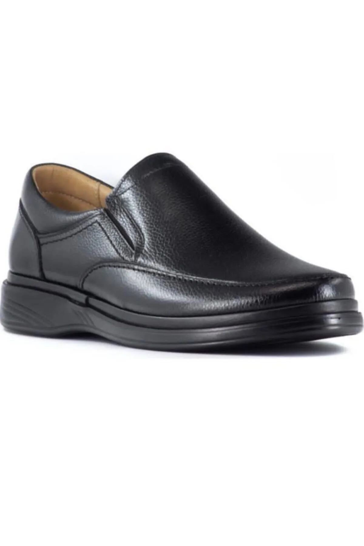 L Flex Comfort 101 Hakiki Deri Ortopedik Rahat Bağcıksız Günlük Büyük Beden Erkek Ayakkabı