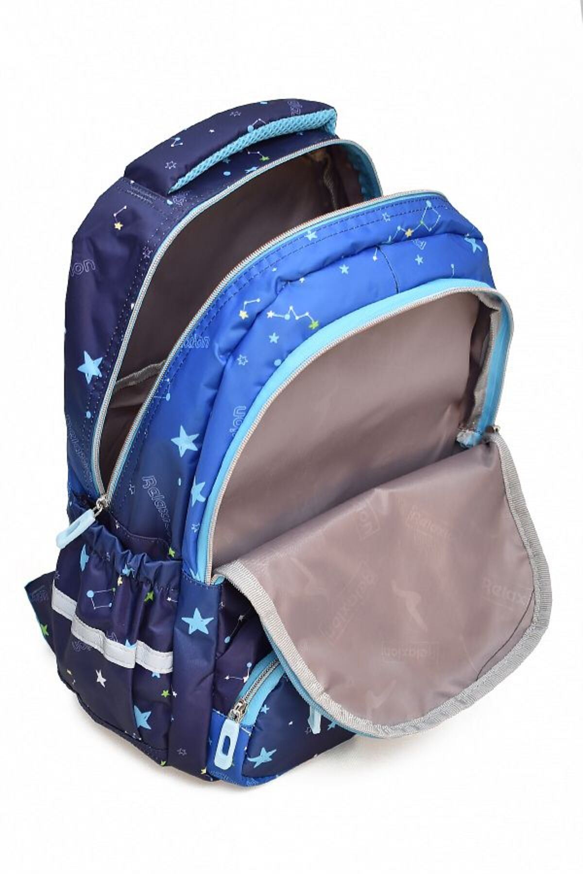 1385 3 lü Ortopedik Çok Gözlü Su Geçirmez Laptop Bölmeli Aksesuarlı Çocuk Okul Sırt Çanta