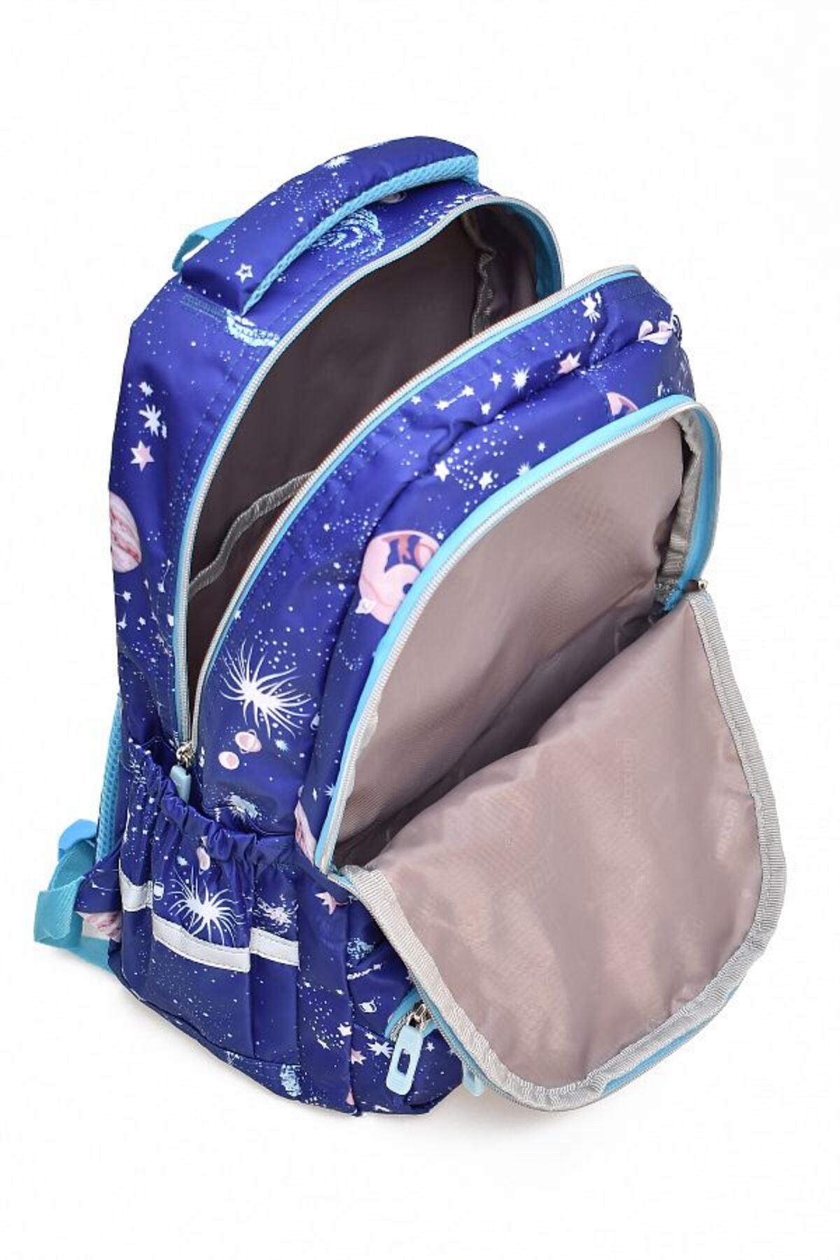 1385 3 lü Ortopedik Çok Gözlü Su Geçirmez Laptop Bölmeli Aksesuarlı Çocuk Okul Sırt Çanta