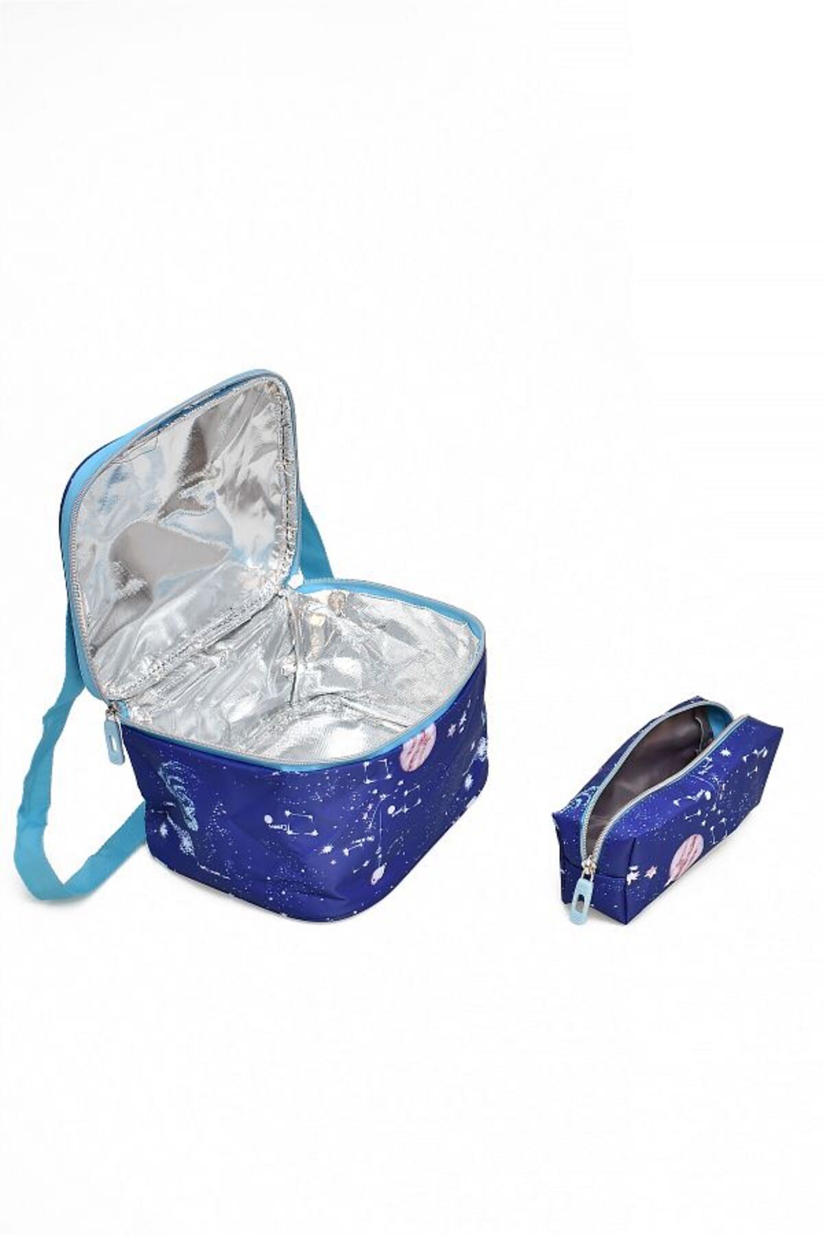 1385 3 lü Ortopedik Çok Gözlü Su Geçirmez Laptop Bölmeli Aksesuarlı Çocuk Okul Sırt Çanta