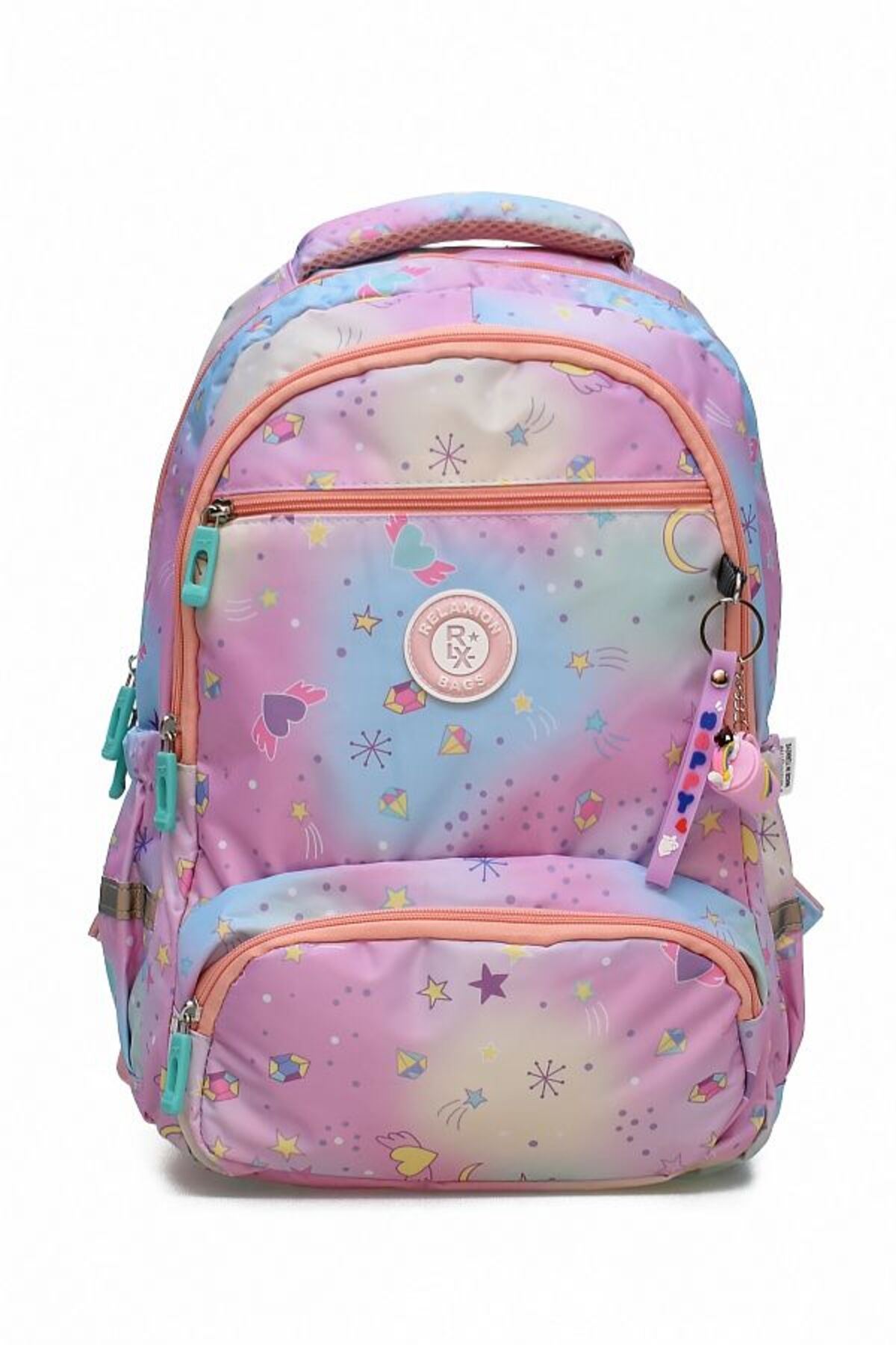 1385 3 lü Ortopedik Çok Gözlü Su Geçirmez Laptop Bölmeli Aksesuarlı Çocuk Okul Sırt Çanta