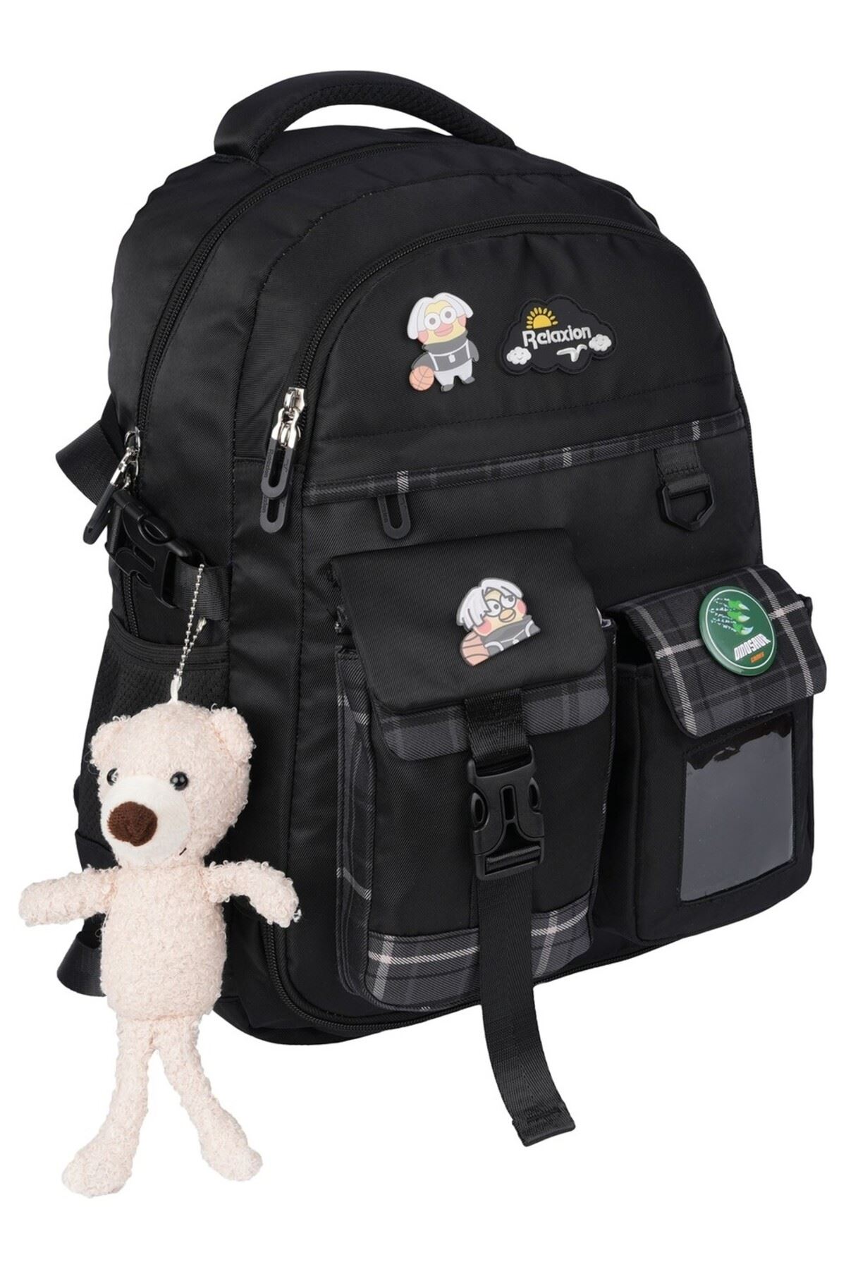 Kore Tarzı Ortopedik Aksesuarlı Lüx Okul Çantası