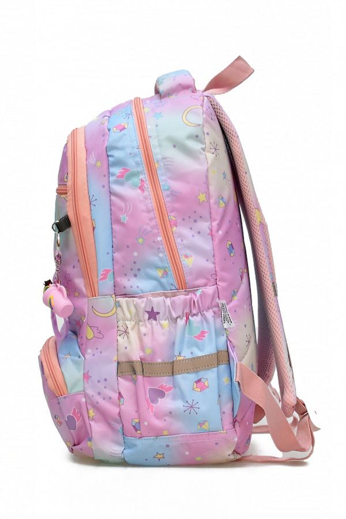 1385 3 lü Ortopedik Çok Gözlü Su Geçirmez Laptop Bölmeli Aksesuarlı Çocuk Okul Sırt Çanta