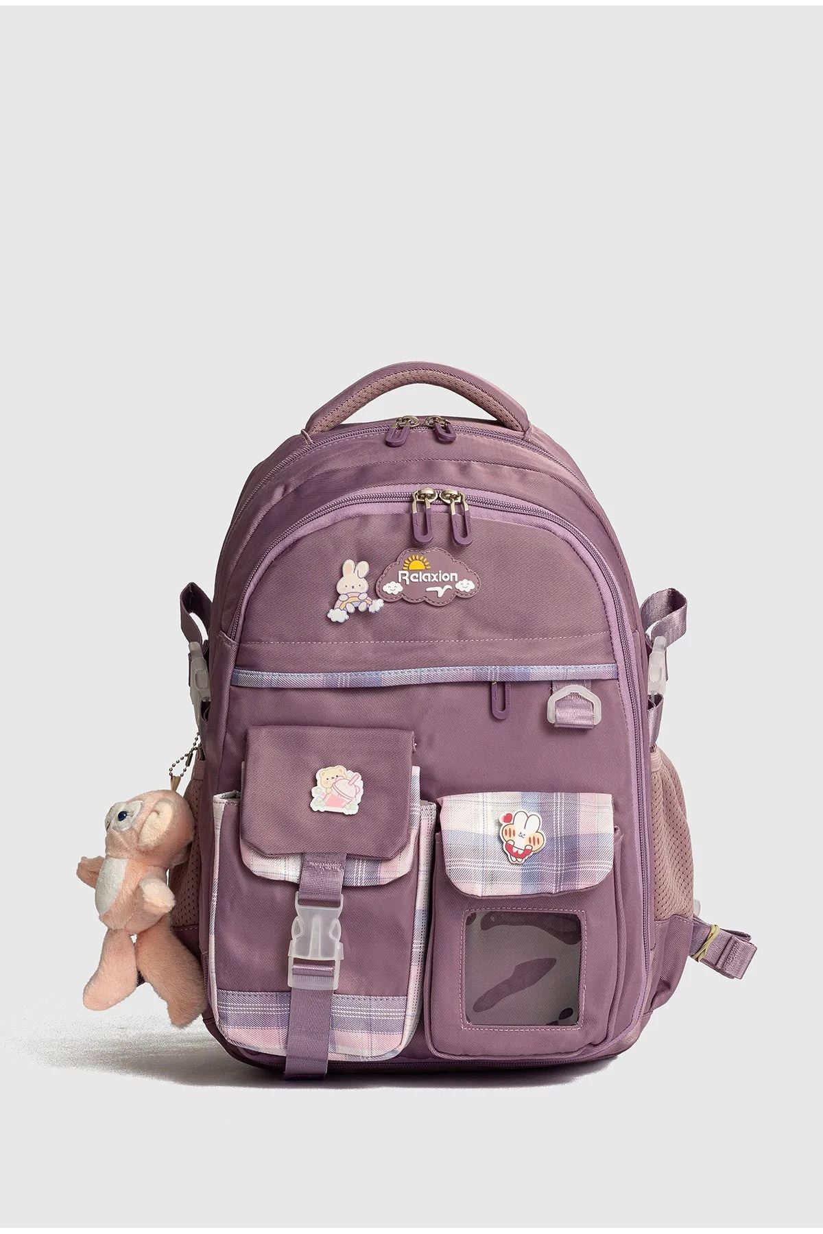 Tam Ortopedik Çok Gözlü Su Geçirmez Aksesuarlı Çocuk Okul Sırt Çanta