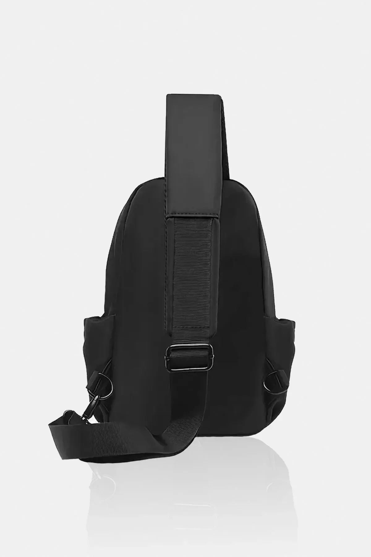 Su İtici Kumaş ve Fermuar Özellikli Siyah Çapraz Askılı Omuz ve Bel Çantası