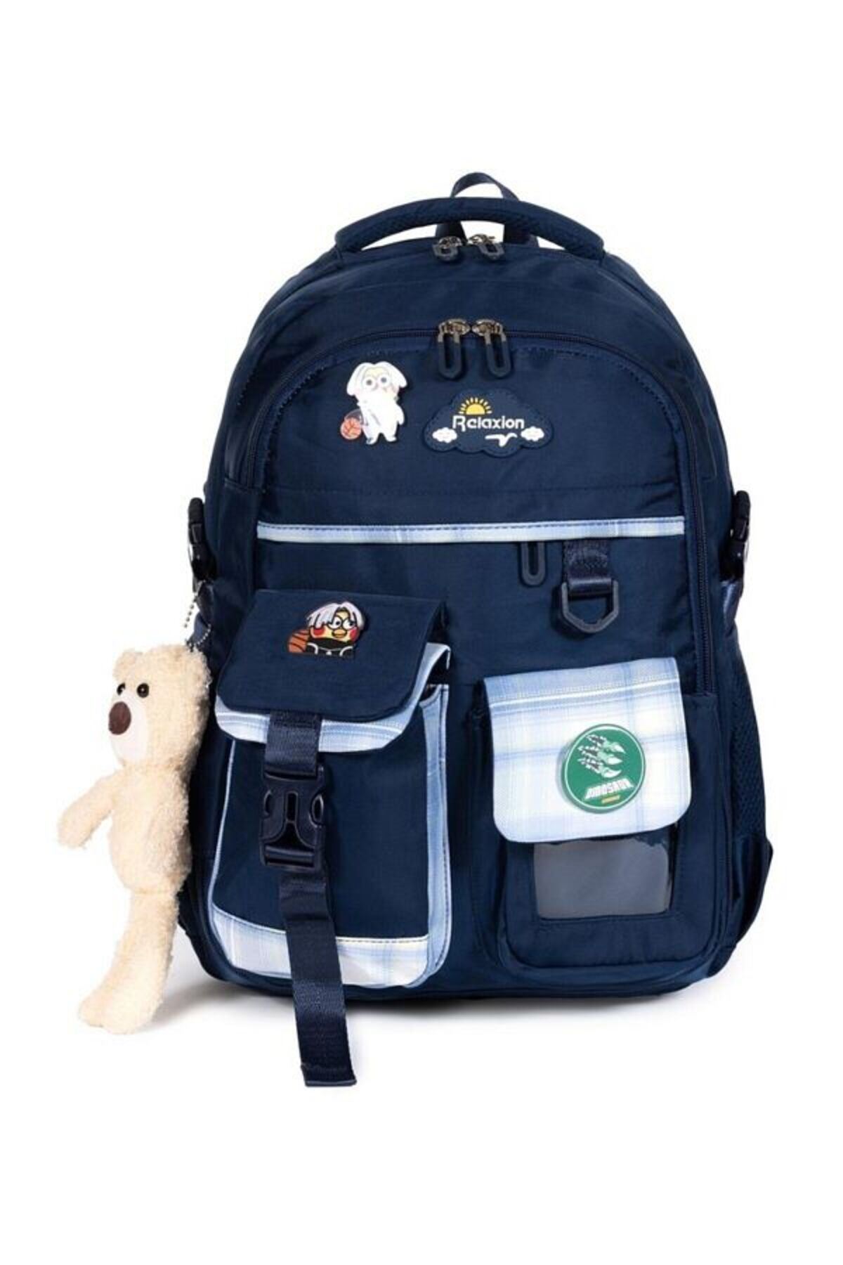 Tam Ortopedik Çok Gözlü Su Geçirmez Aksesuarlı Çocuk Okul Sırt Çanta