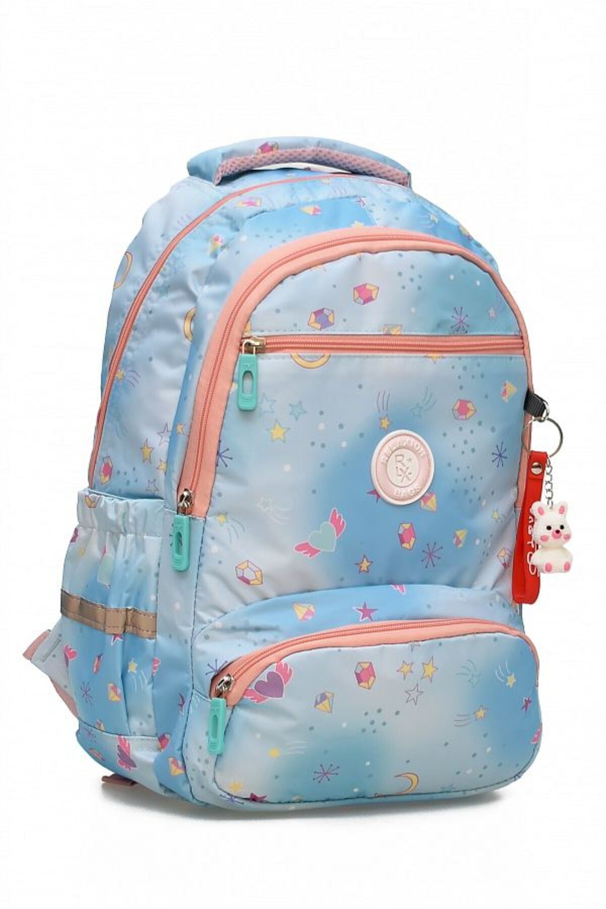 1385 3 lü Ortopedik Çok Gözlü Su Geçirmez Laptop Bölmeli Aksesuarlı Çocuk Okul Sırt Çanta