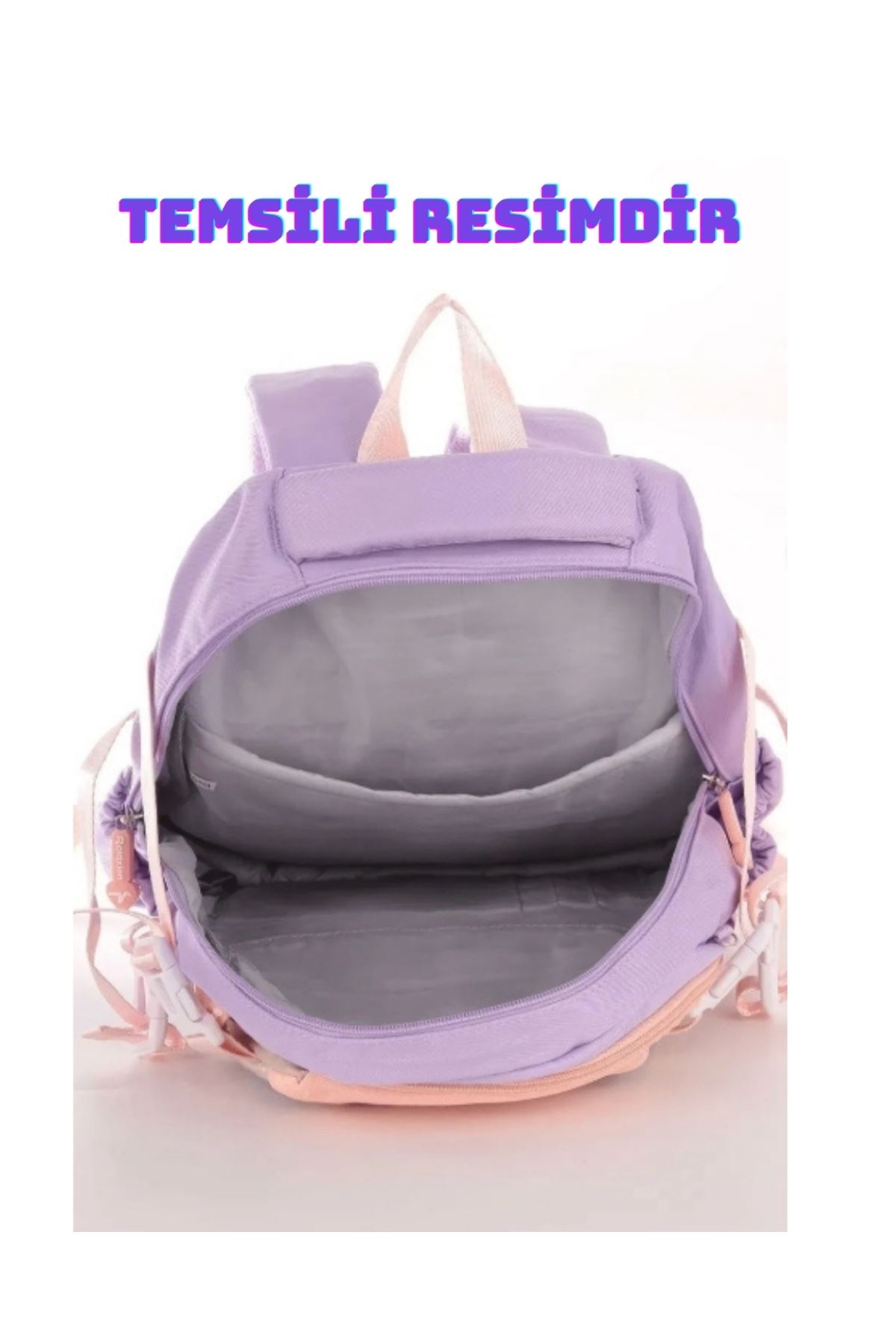 Kore Tarzı Ortopedik Aksesuarlı Lüx Okul Çantası