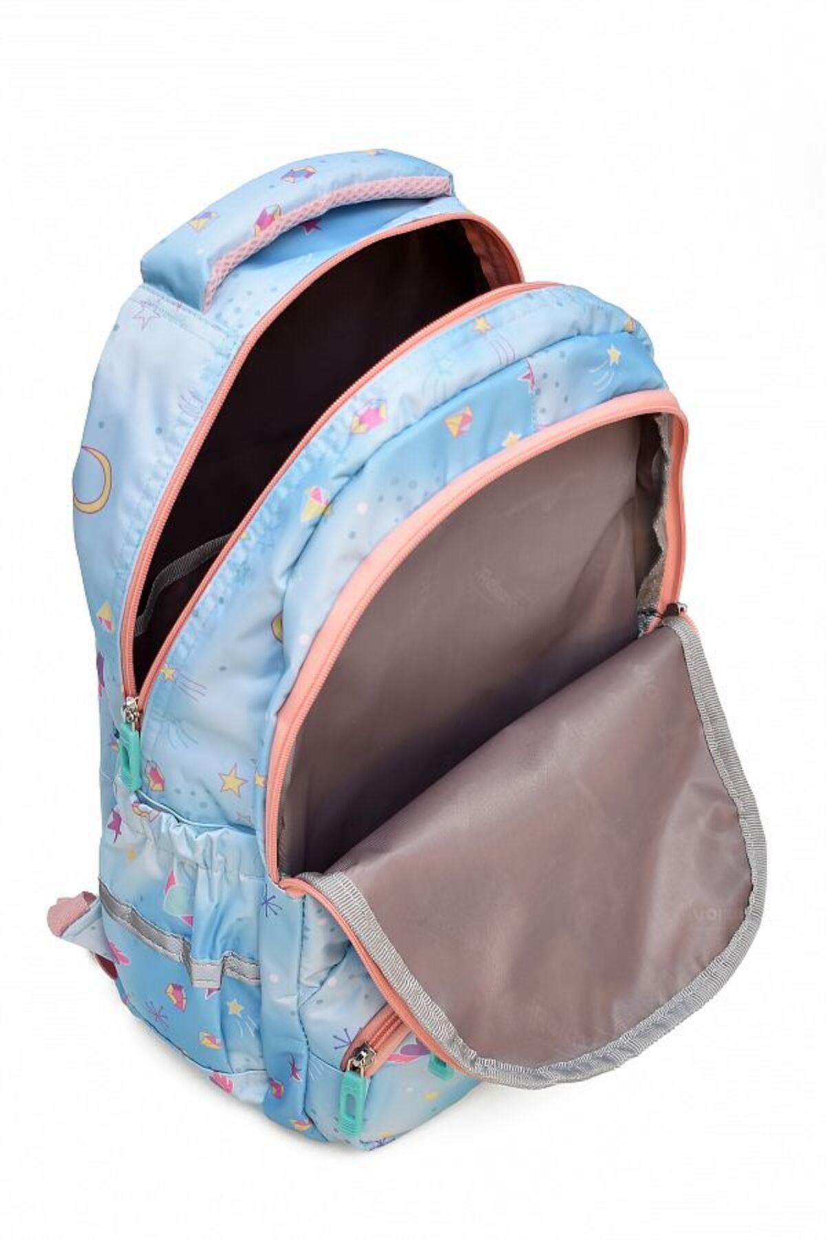 1385 3 lü Ortopedik Çok Gözlü Su Geçirmez Laptop Bölmeli Aksesuarlı Çocuk Okul Sırt Çanta