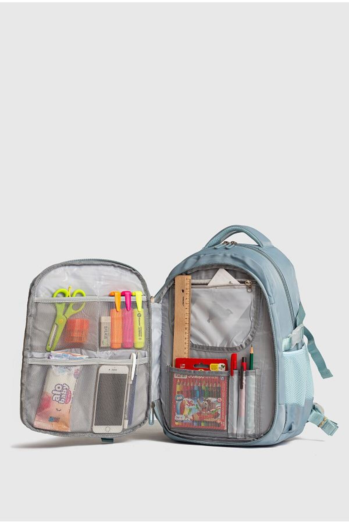 Tam Ortopedik Çok Gözlü Su Geçirmez Aksesuarlı Çocuk Okul Sırt Çanta