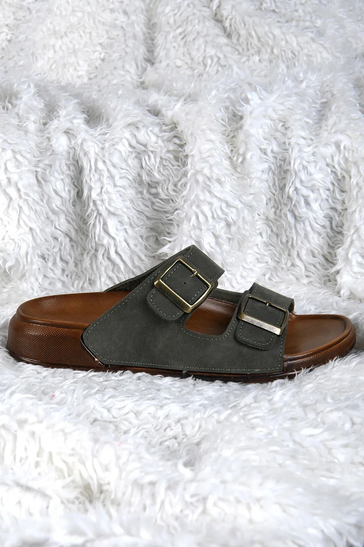 Yumuşak Deri Anatomik Terletmez Kaymaz Taban Dikişli Ultra Lüks Ayarlanabilir Erkek Terliği Çeyiz