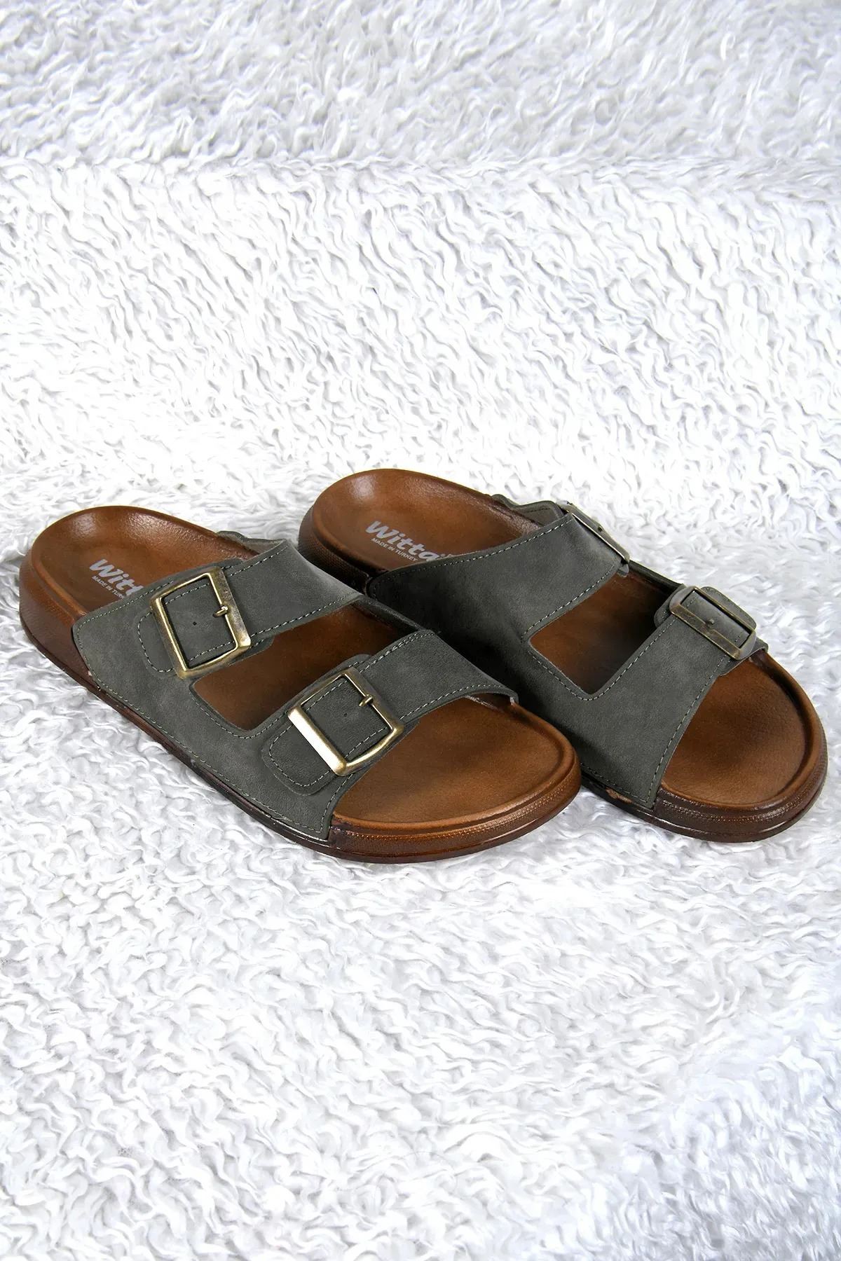 Yumuşak Deri Anatomik Terletmez Kaymaz Taban Dikişli Ultra Lüks Ayarlanabilir Erkek Terliği Çeyiz