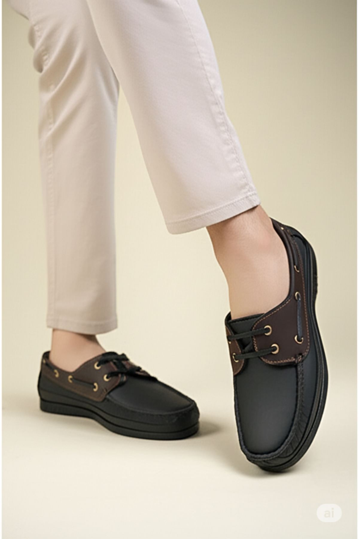 Tamamı Hakiki Deri Garantili Rahat Günlük Mokasen Tekne Stili Rahat Erkek Ortopedik Taban Ayakkabı