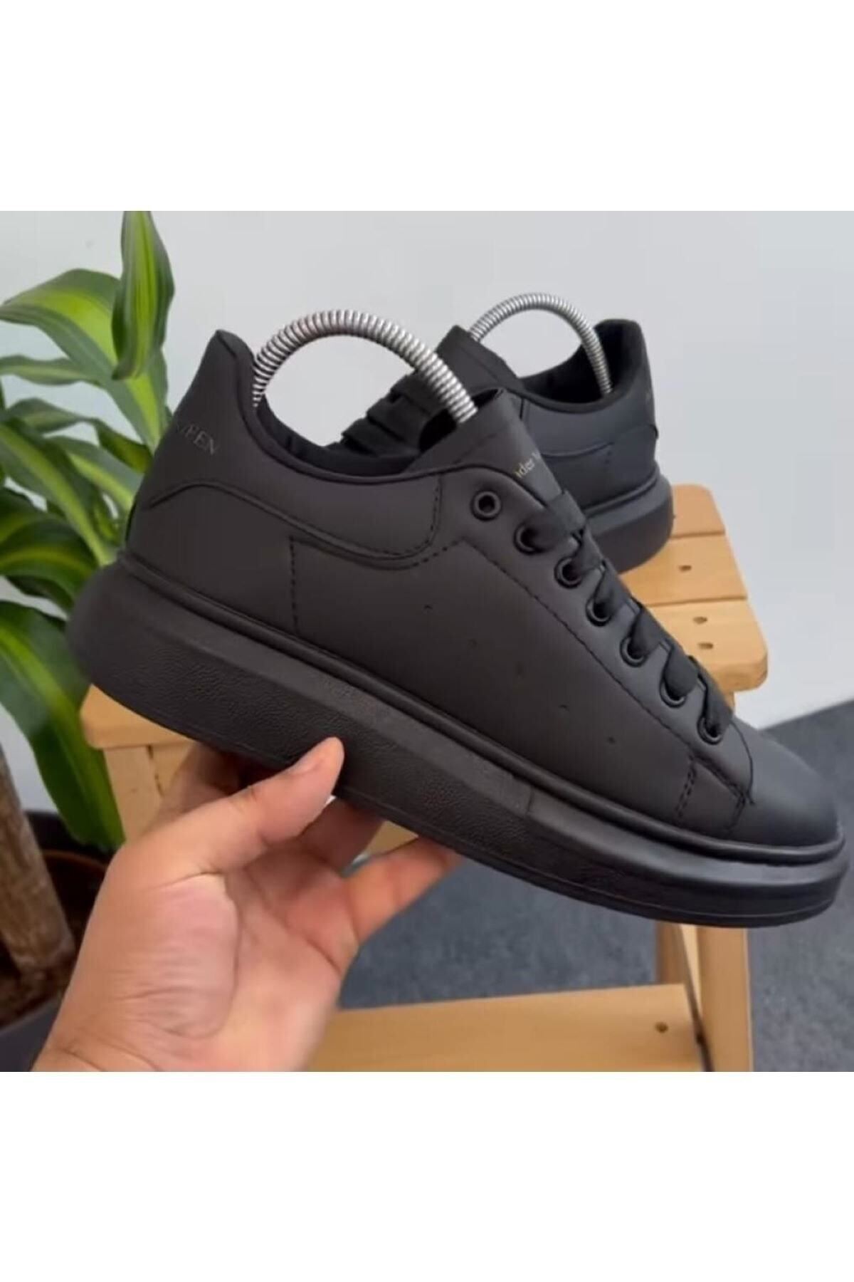 Unisex Siyah Sneaker Günlük Kalın Taban Spor Yürüyüş Ayakkabı Alexander Mcqueen