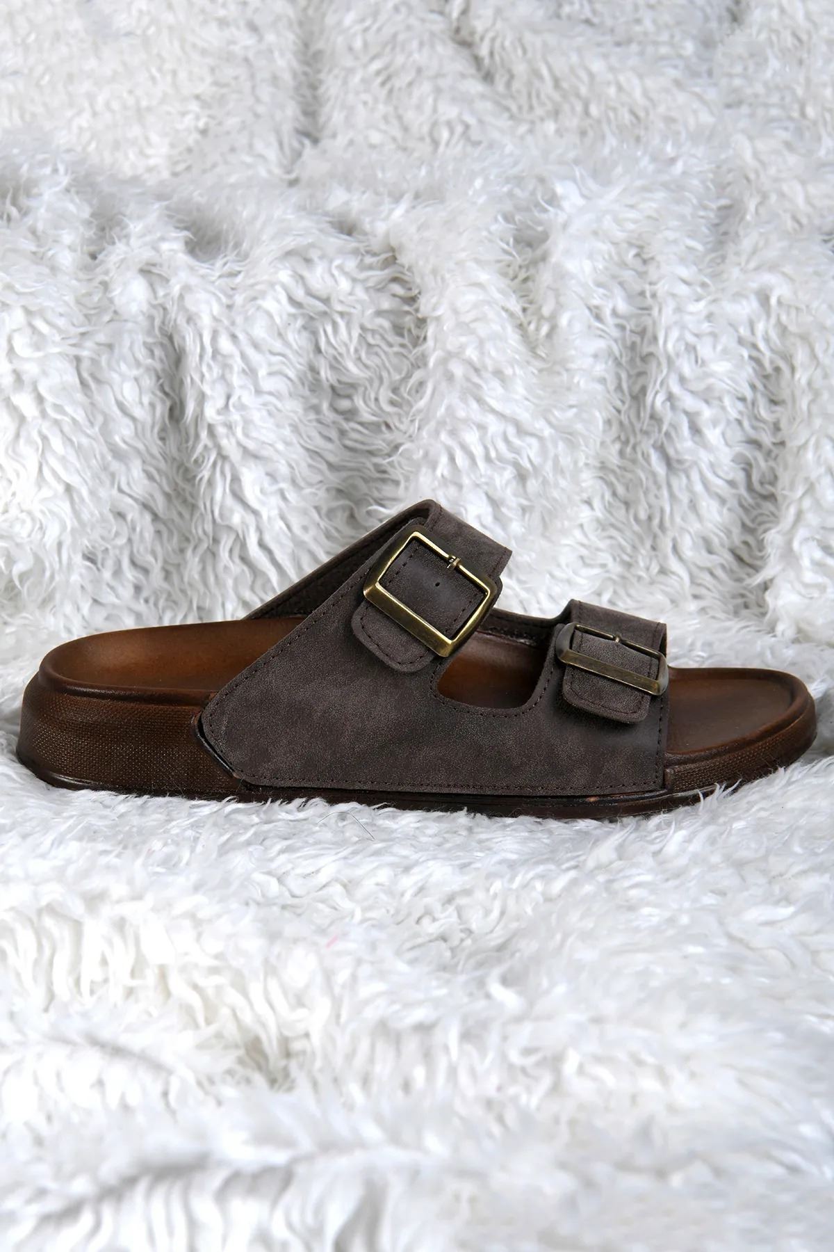 Yumuşak Deri Anatomik Terletmez Kaymaz Taban Dikişli Ultra Lüks Ayarlanabilir Erkek Terliği Çeyiz