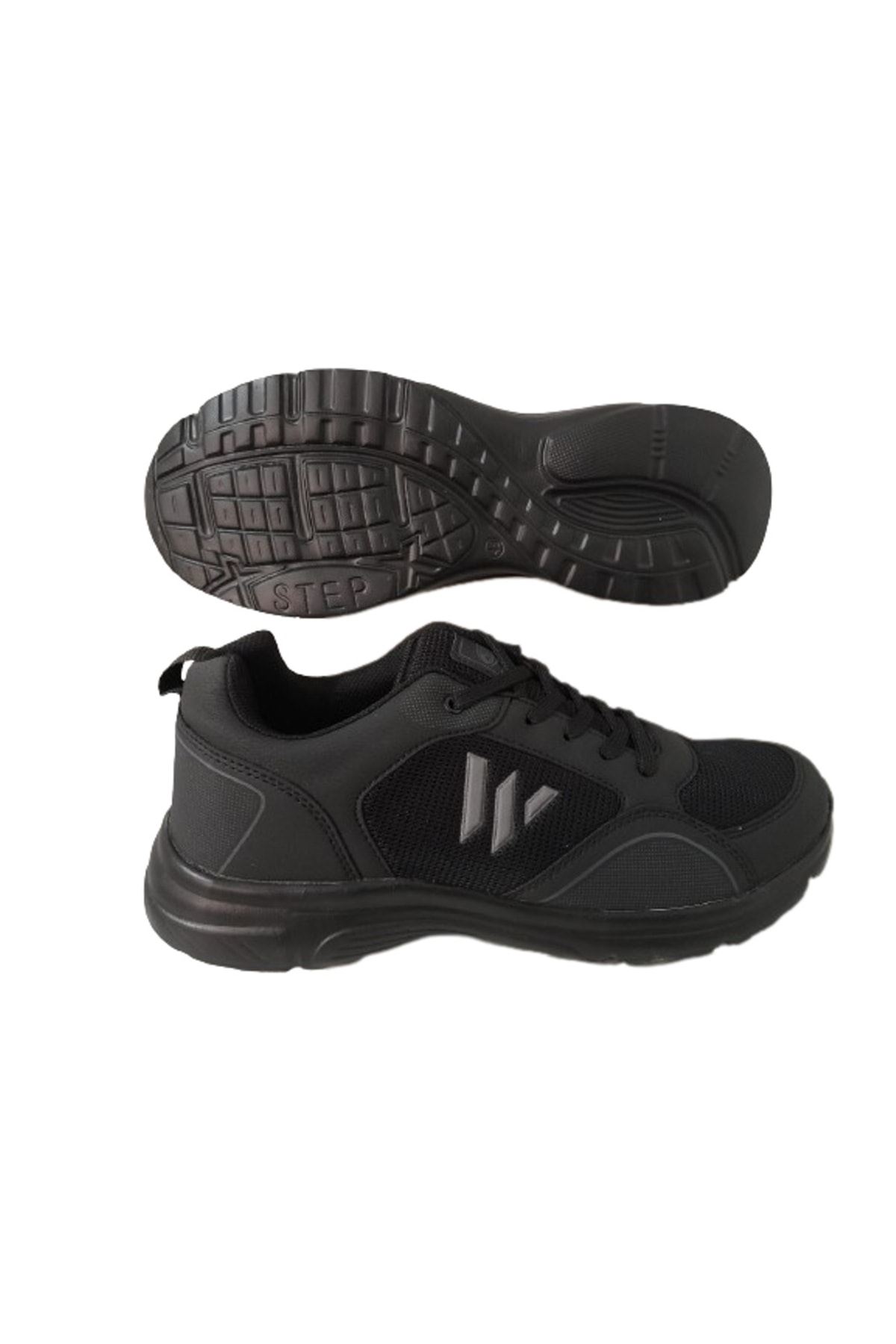 Erkek Siyah-siyah Anorak Büyük Beden Günlük Bağcıklı Spor Ayakkabı