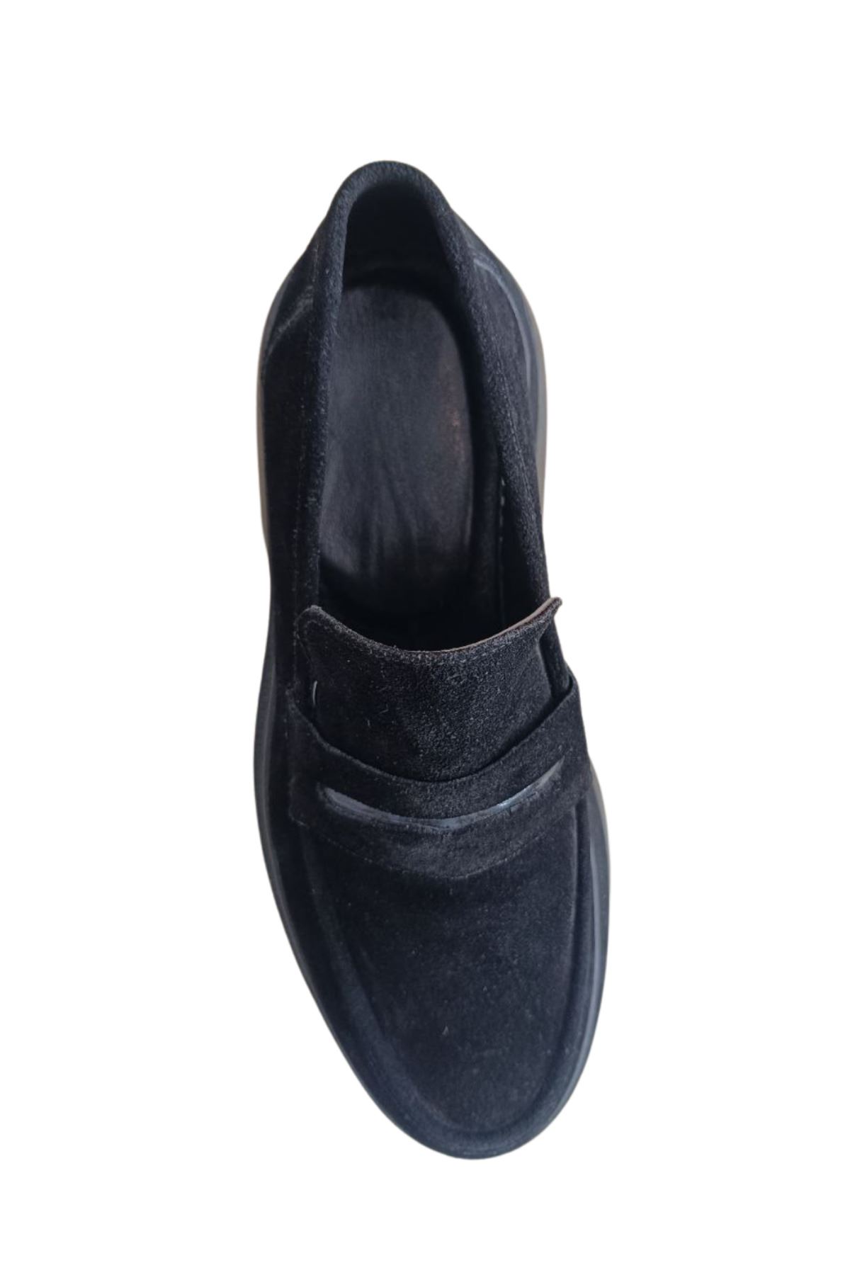 ONYX Erkek Siyah Hakiki Deri Makosen | Kalın Taban Loafer Günlük Klasik Ayakkabı | Yeni Sezon