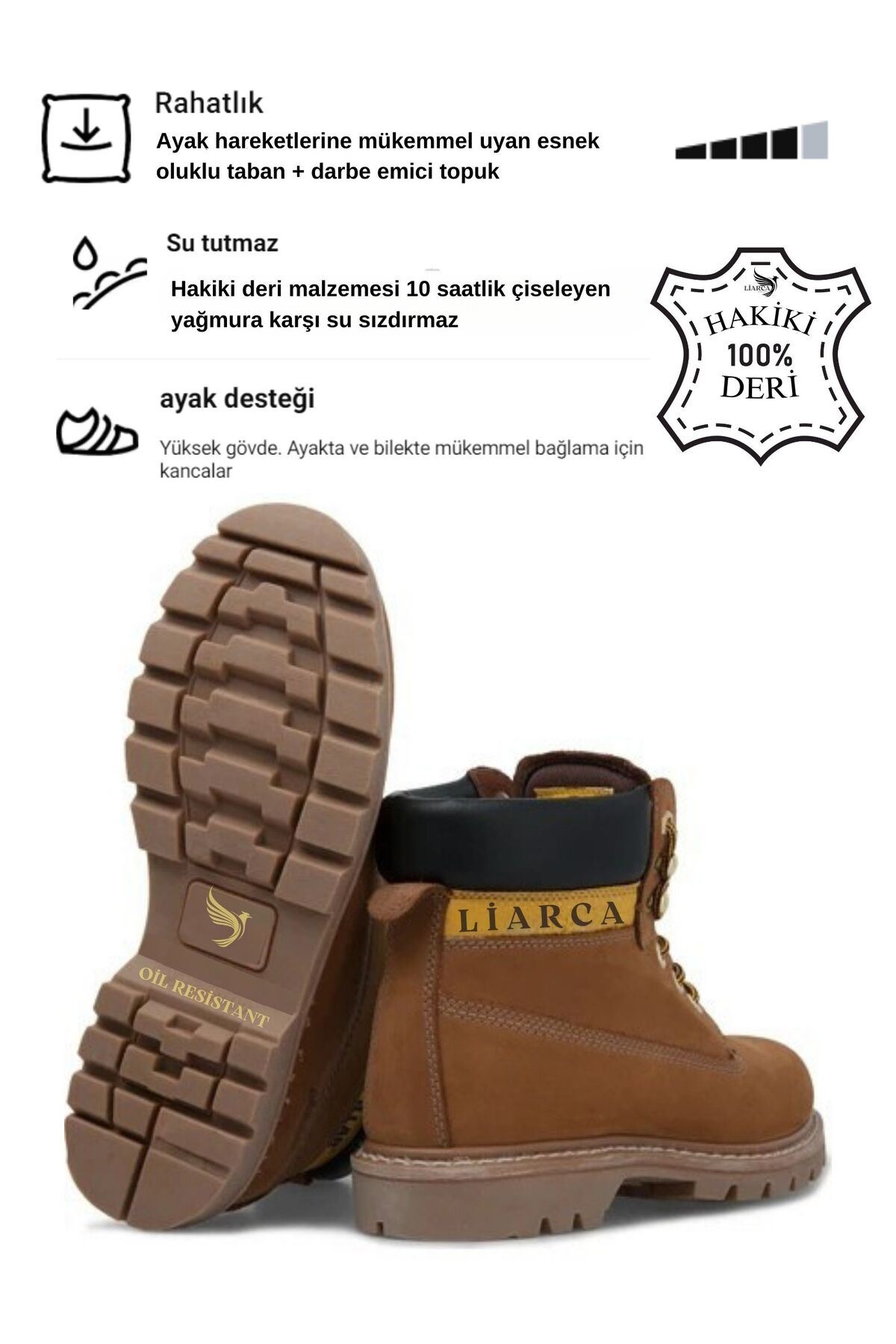 Hakiki  Deri Hafif Soğuk Geçirmez Kaymaz Kauçuk alt ve Rahat İç Taban Kışlık Unisex 36 37 38 39 40 4