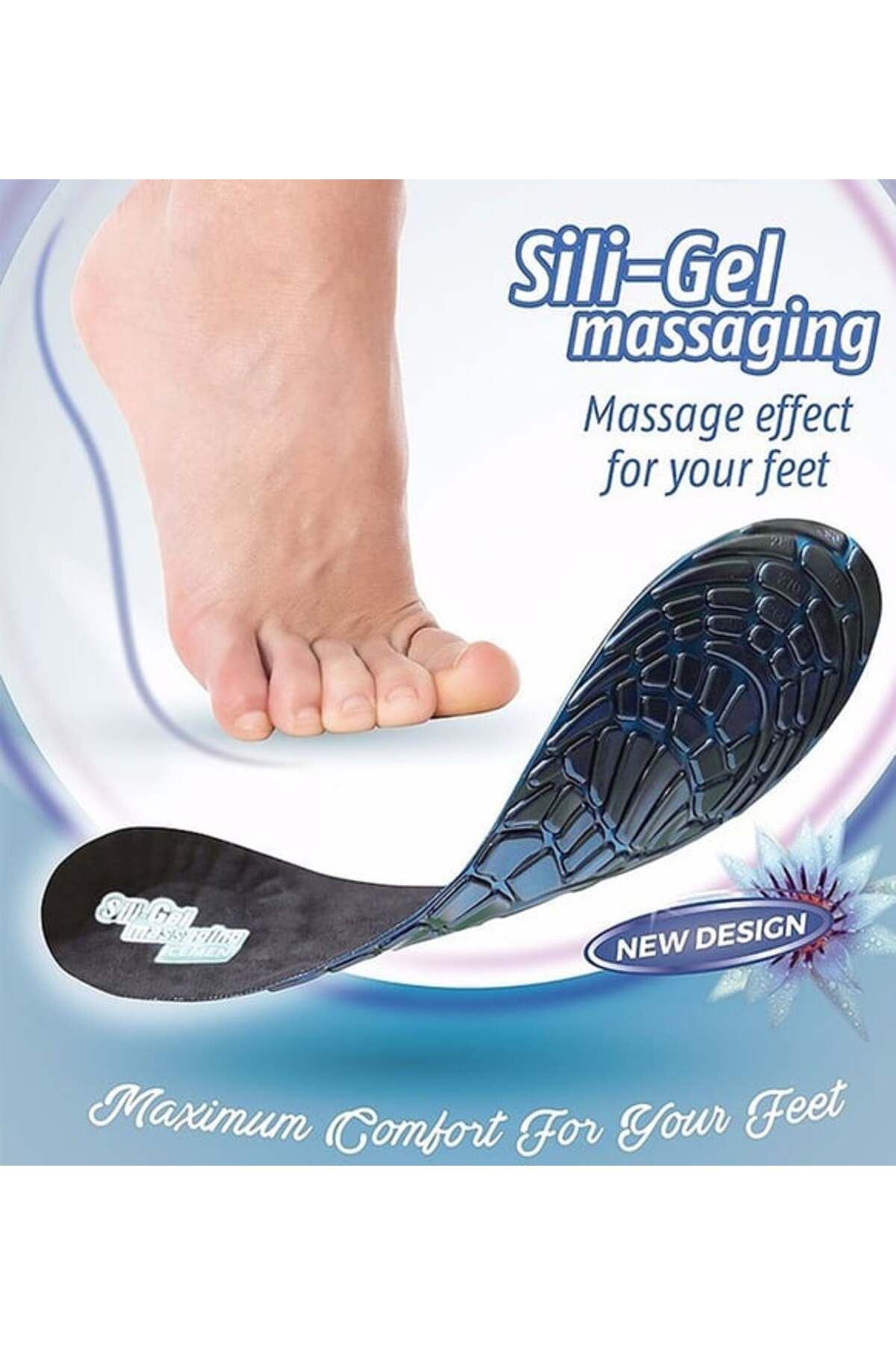 Silikon Masaj Etkili Tam Ortopedik Konforlu Ayakkabı İç Tabanı Fuspet 39-40-41-42-43-44 Numara