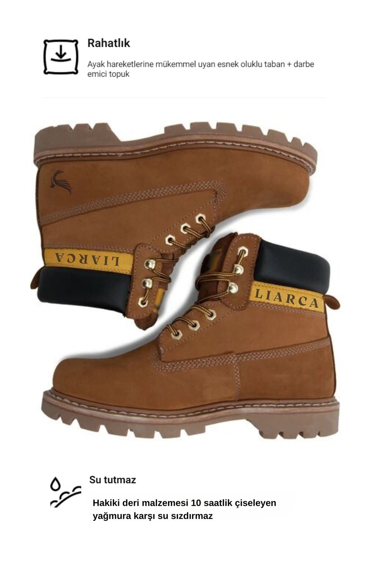 Hakiki  Deri Hafif Soğuk Geçirmez Kaymaz Kauçuk alt ve Rahat İç Taban Kışlık Unisex 36 37 38 39 40 4