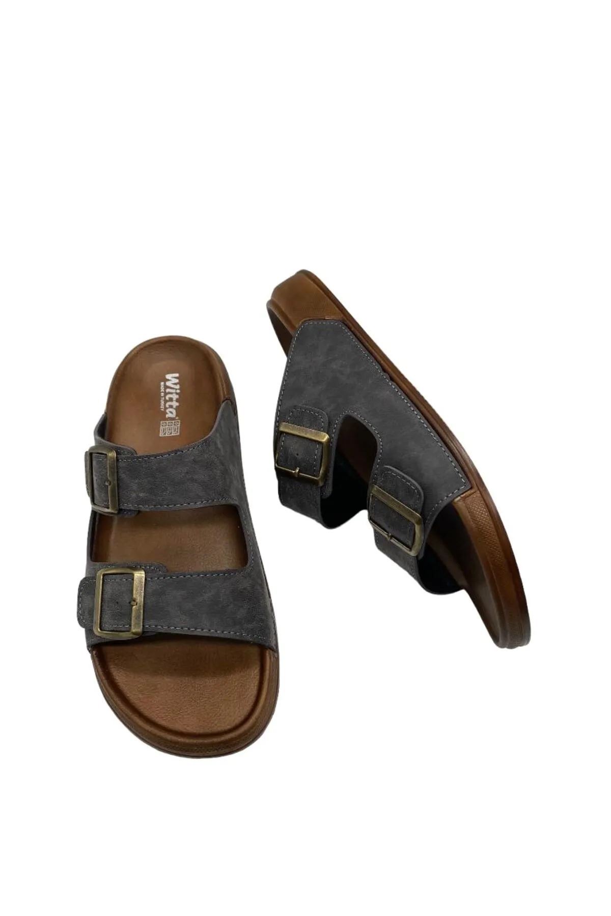 Yumuşak Deri Anatomik Terletmez Kaymaz Taban Dikişli Ultra Lüks Ayarlanabilir Erkek Terliği Çeyiz