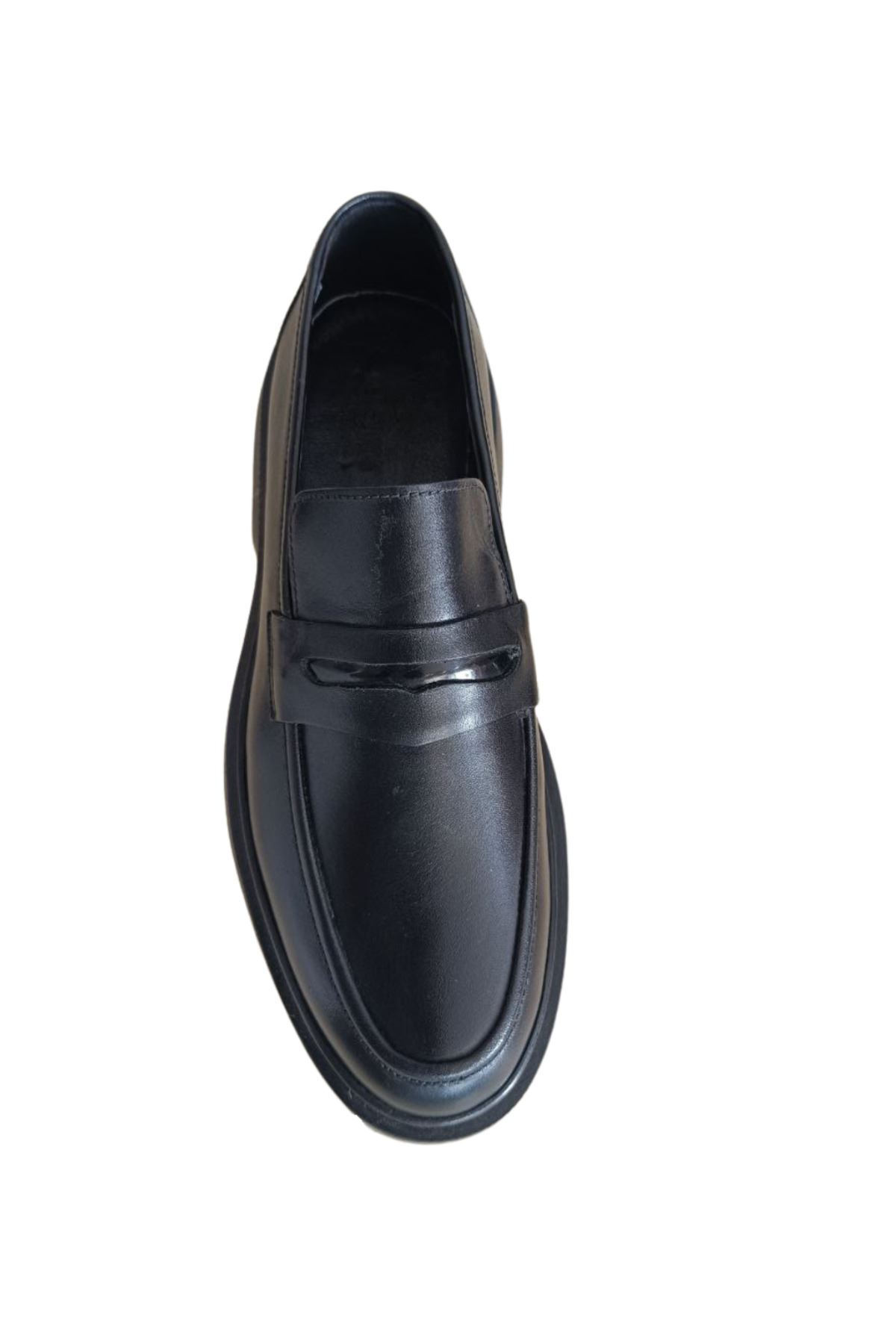 ONYX Erkek Siyah Hakiki Deri Makosen | Kalın Taban Loafer Günlük Klasik Ayakkabı | Yeni Sezon