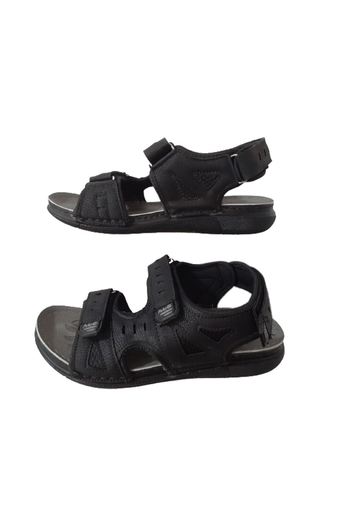 Eren Siyah Rahat Taban Ayarlanabilir Cırtlı Erkek Sandalet