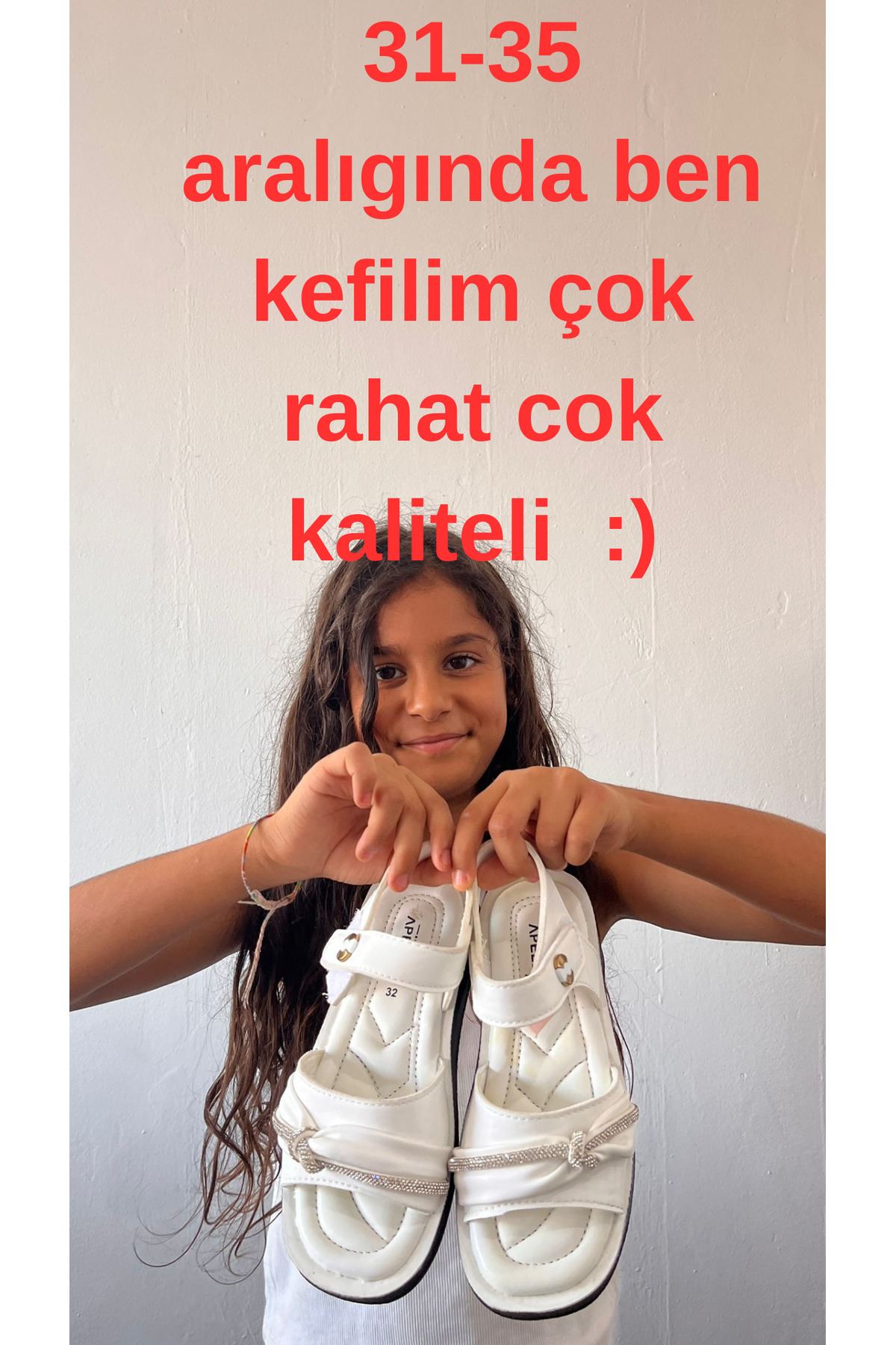 KOD 3604 Üst Kalite Taşlı Cilt Kız Çocuk Sandalet