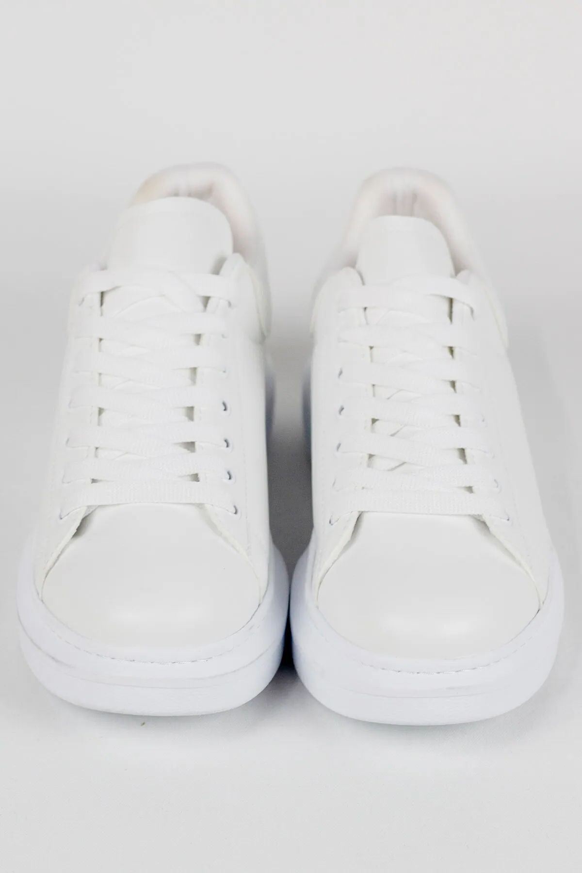 Beyaz Deri Yüksek Taban Erkek Spor Ayakkabı - Ossguus