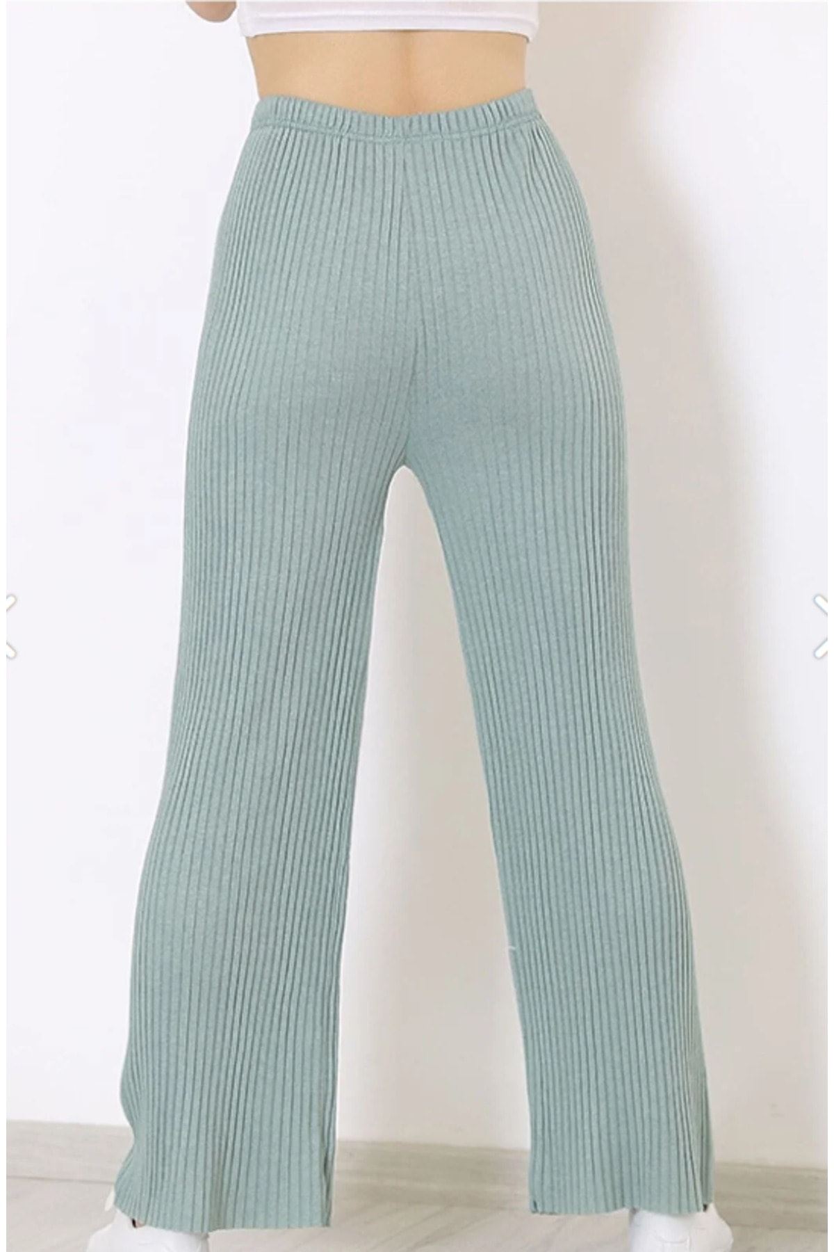 Yüksek Bel Yumuşacık Fitilli Beli Lastikli Günlük Rahat Kadın Pijama