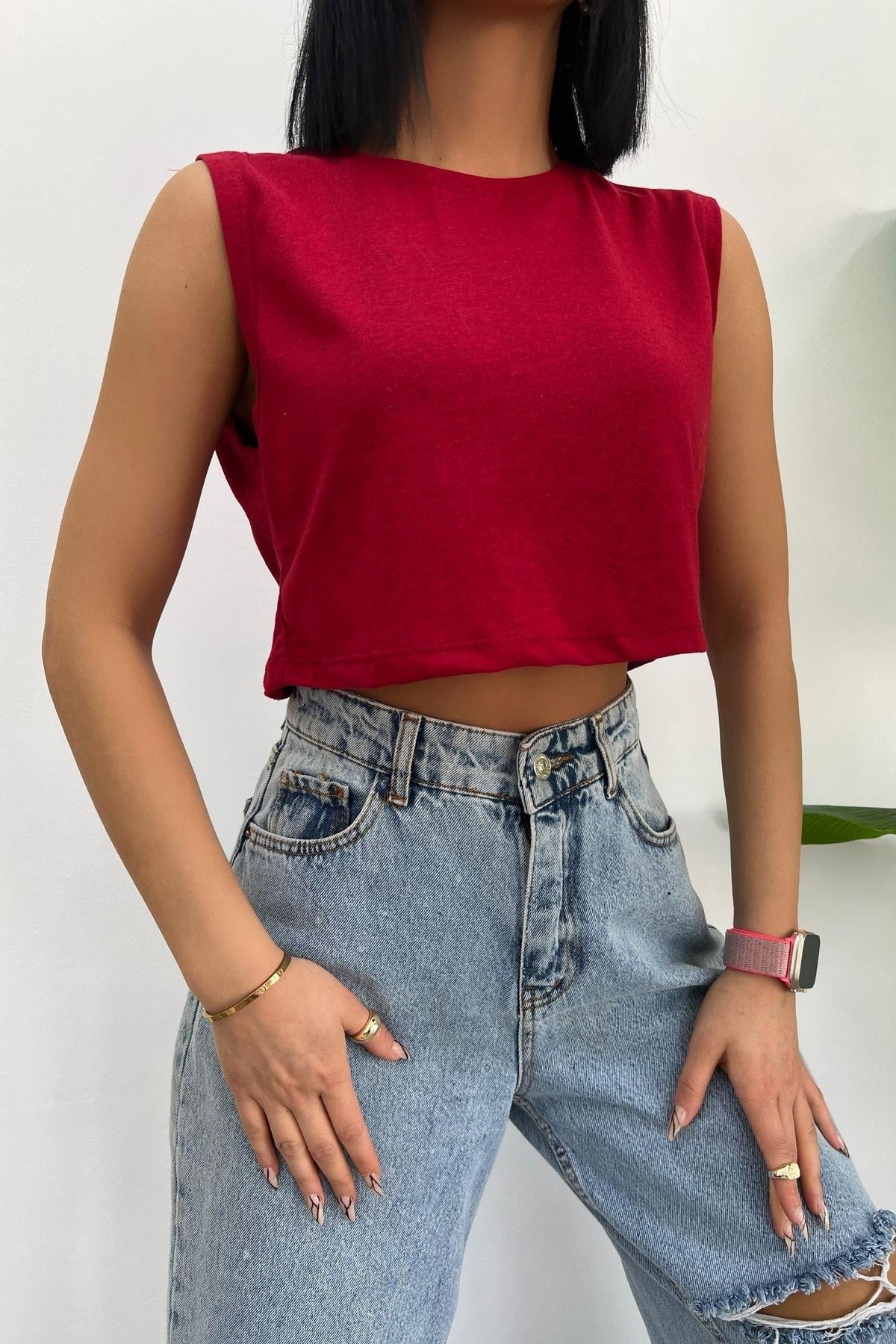 Üst Kalite 30/1 Süprem Kumaş Sıfır Kol Crop