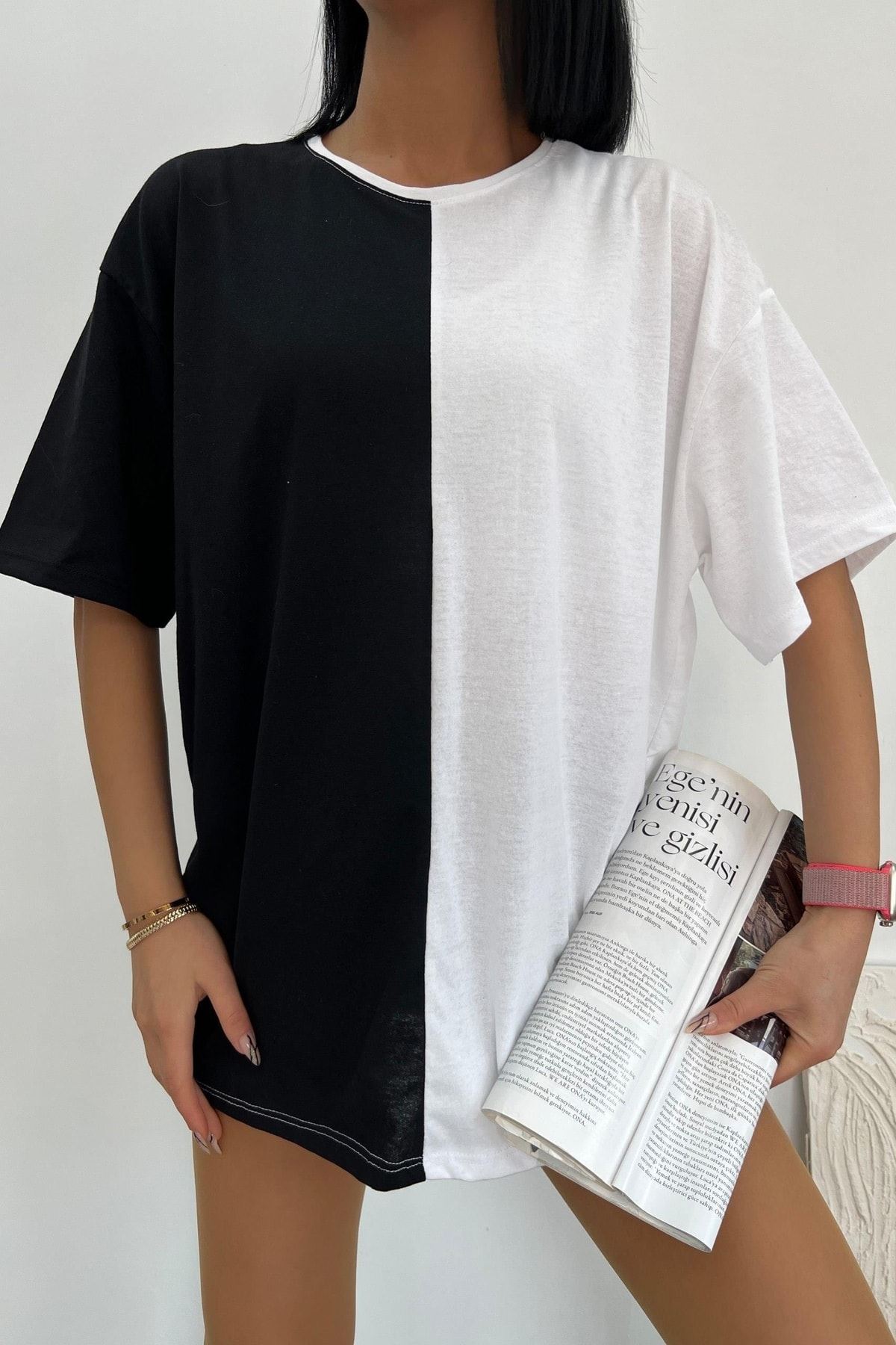 Üst Kalite 30/1 Süprem Kumaş Oversize Cift Renk Tshirt