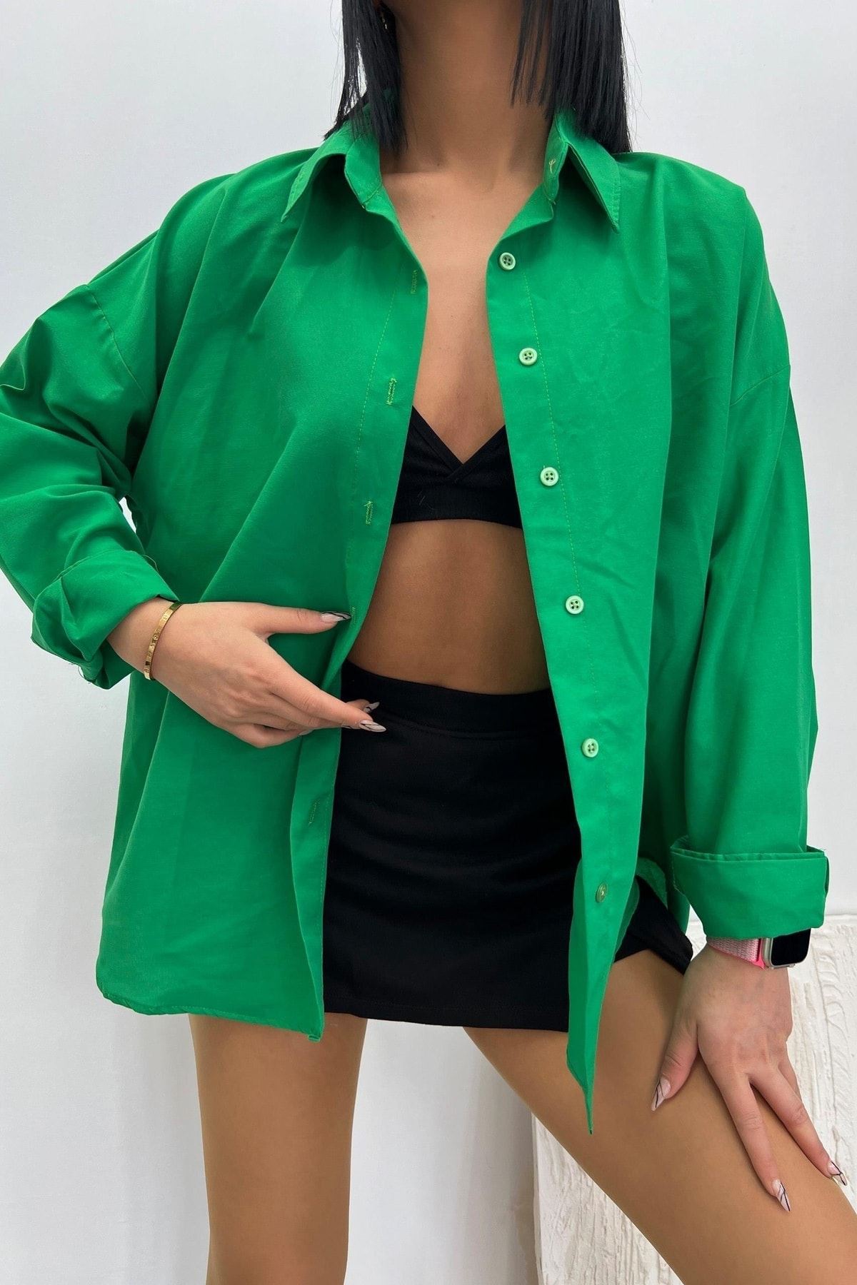 Üst Kalite Tericotone Kumaş Oversize Gömlek