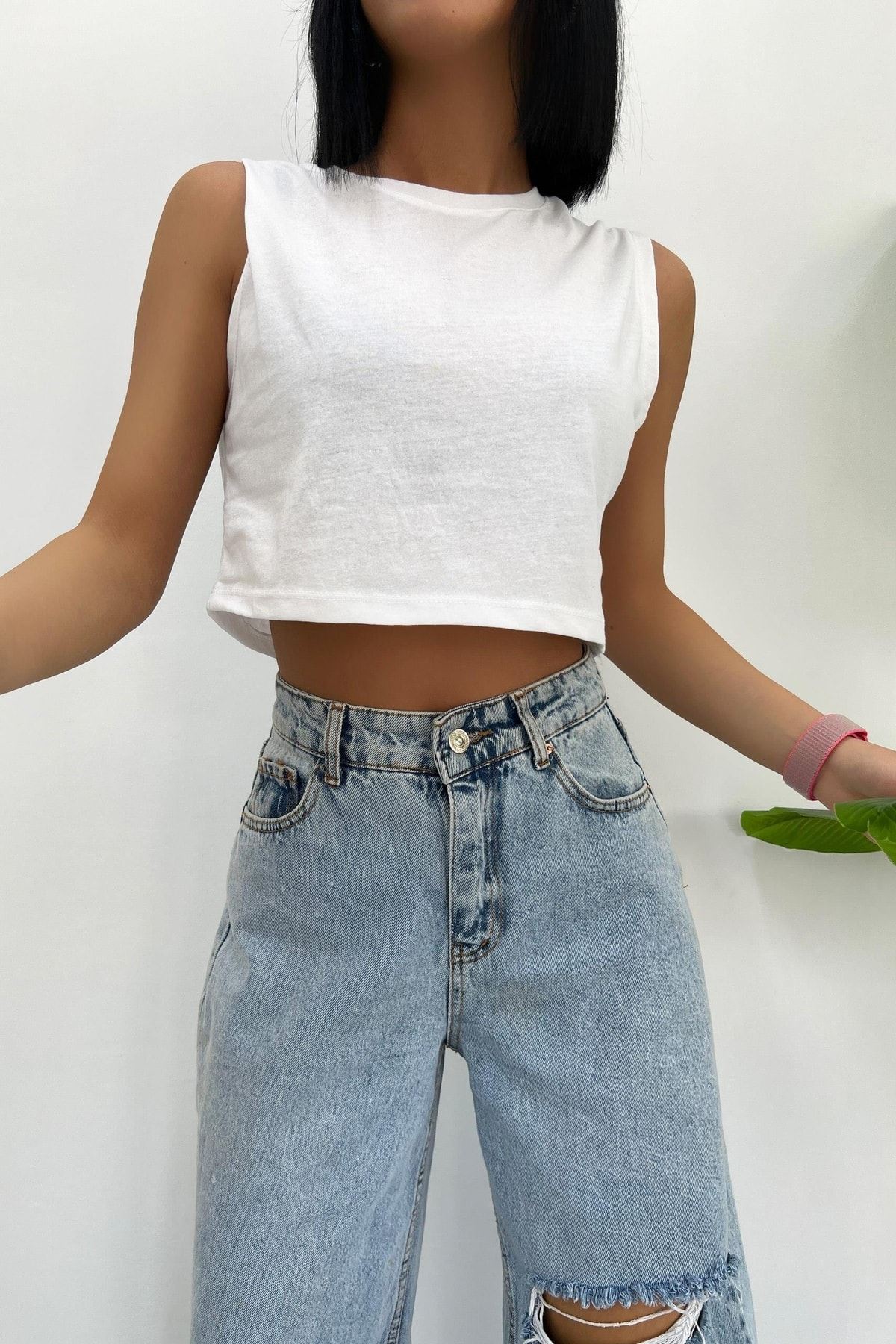 Üst Kalite 30/1 Süprem Kumaş Sıfır Kol Crop