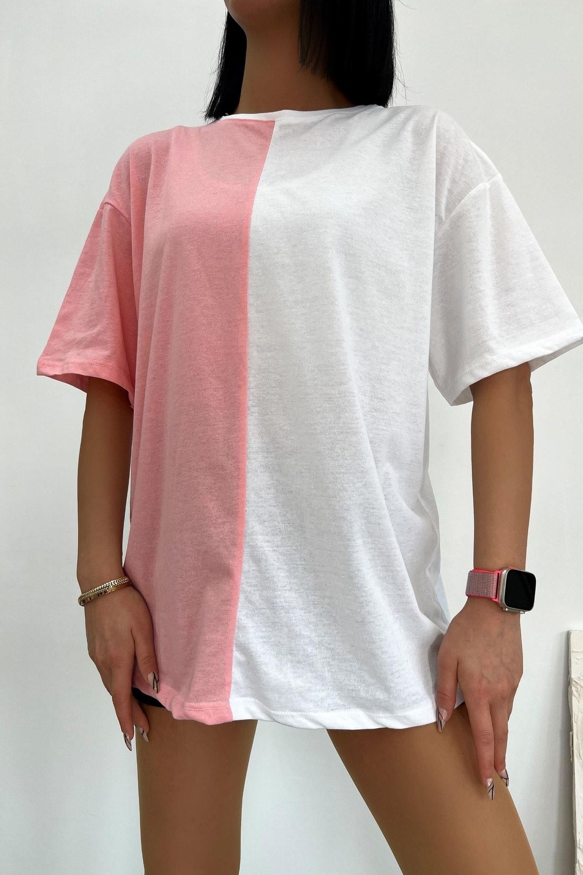 Üst Kalite 30/1 Süprem Kumaş Oversize Cift Renk Tshirt