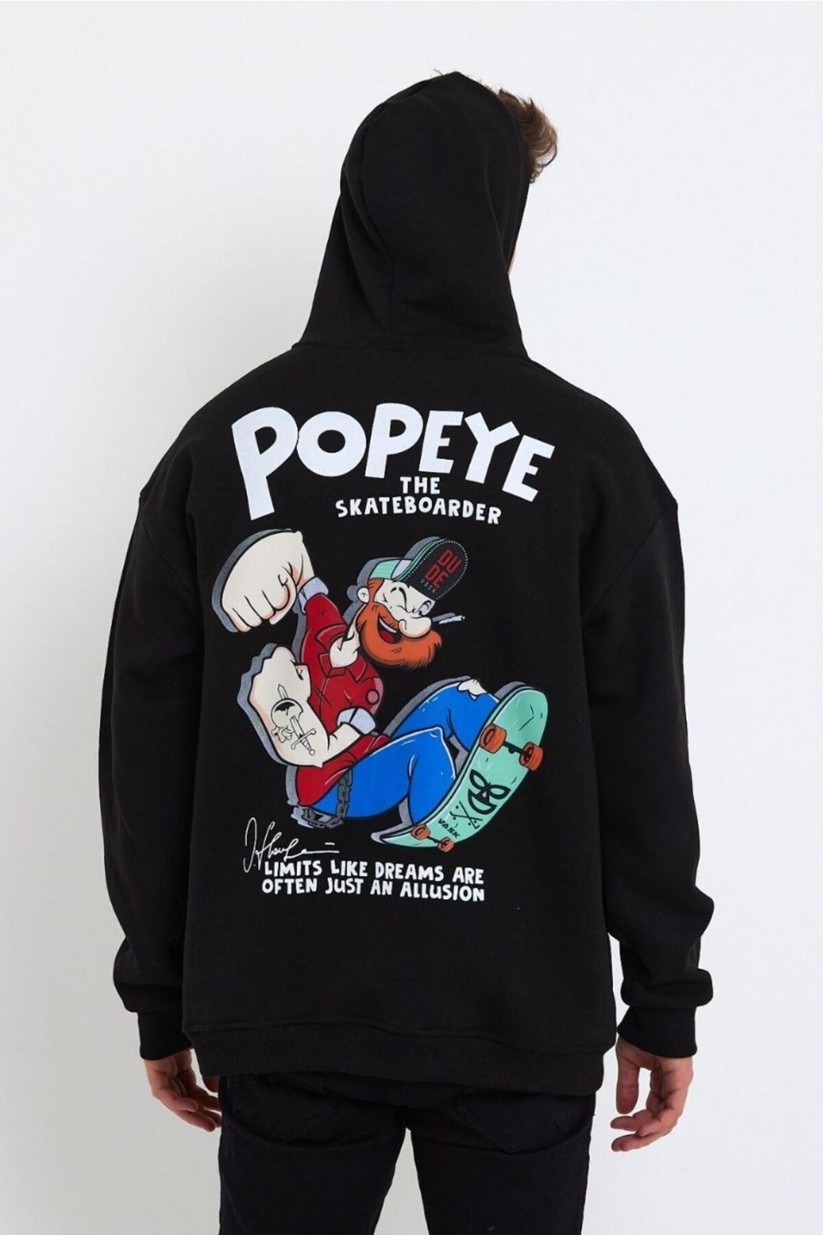 Temel Reis Kapşonlu Baskılı Oversize Unisex Sweatshirt