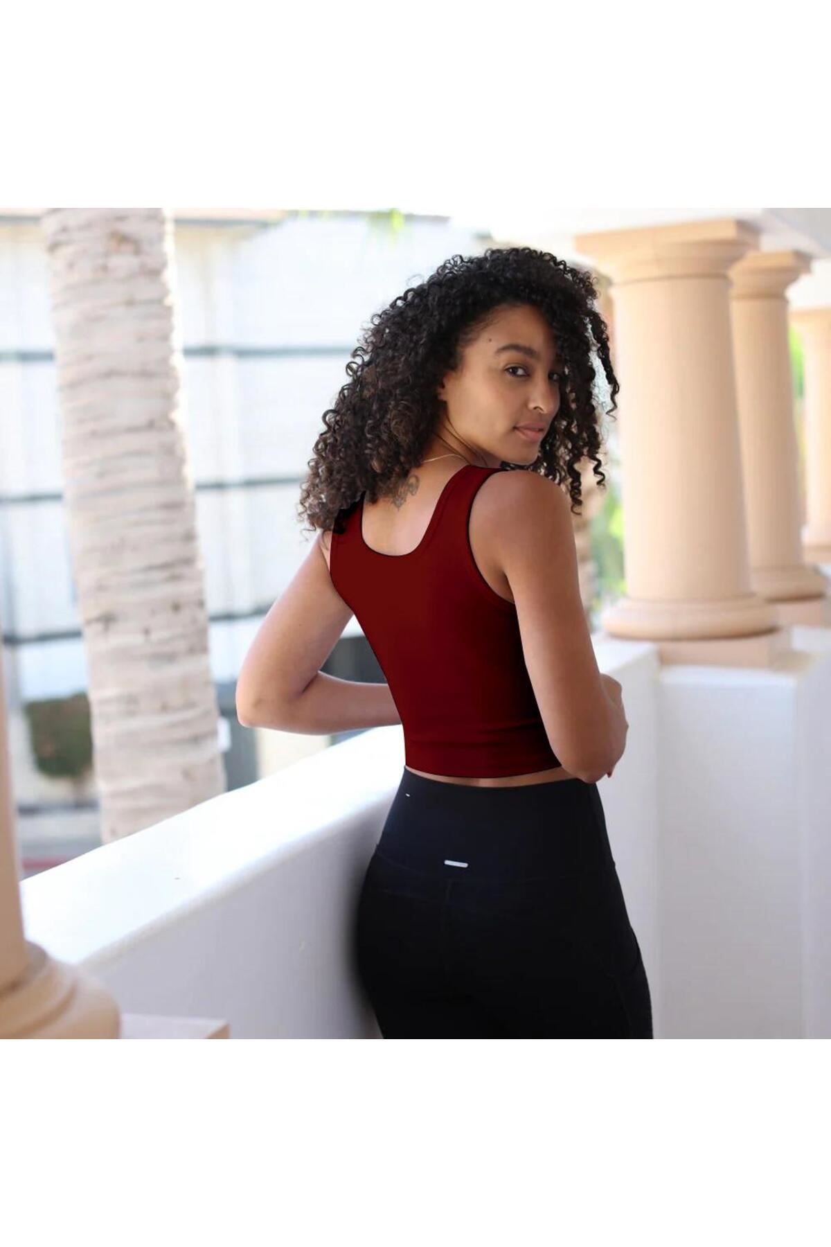 Premium Kalite Pamuk Crop Bluz