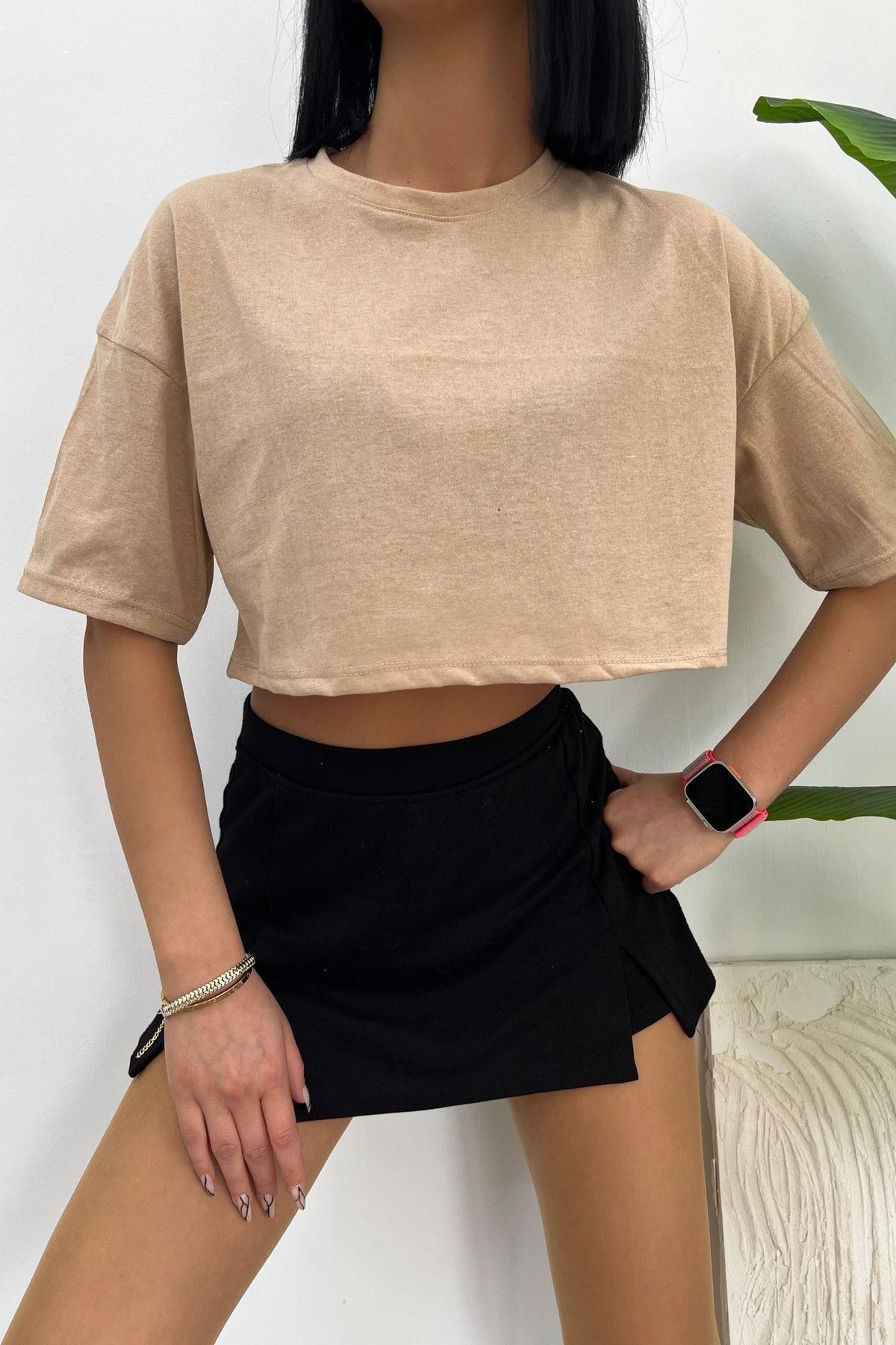 Üst Kalite 30/1 Süprem Kumaş Oversize Crop