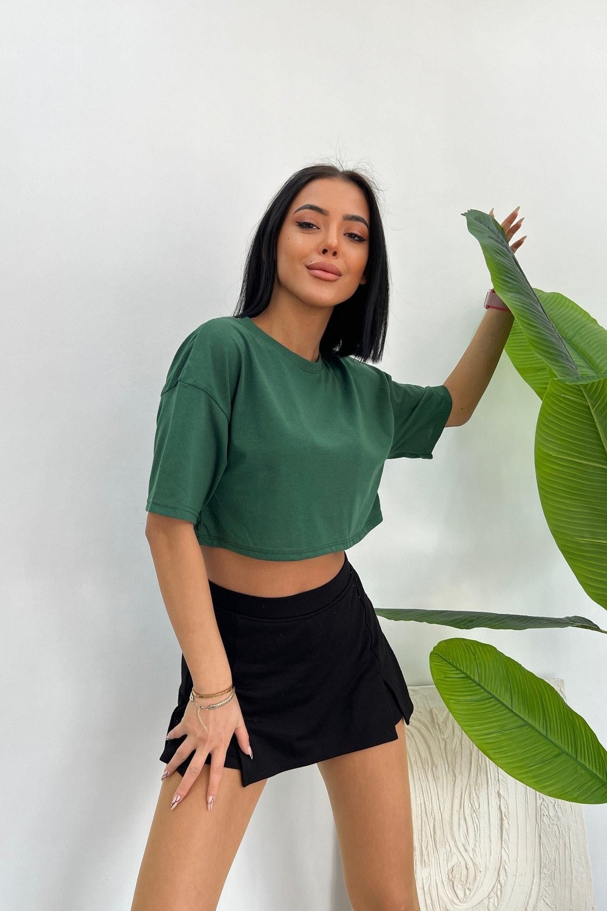 Üst Kalite 30/1 Süprem Kumaş Oversize Crop