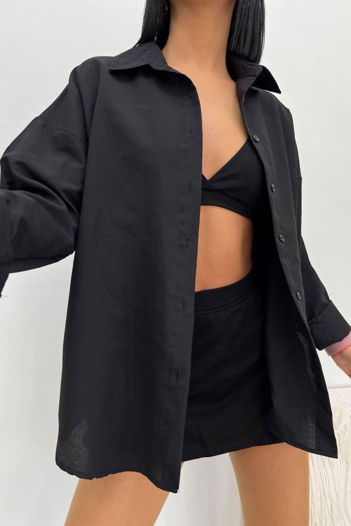 Üst Kalite Tericotone Kumaş Oversize Gömlek