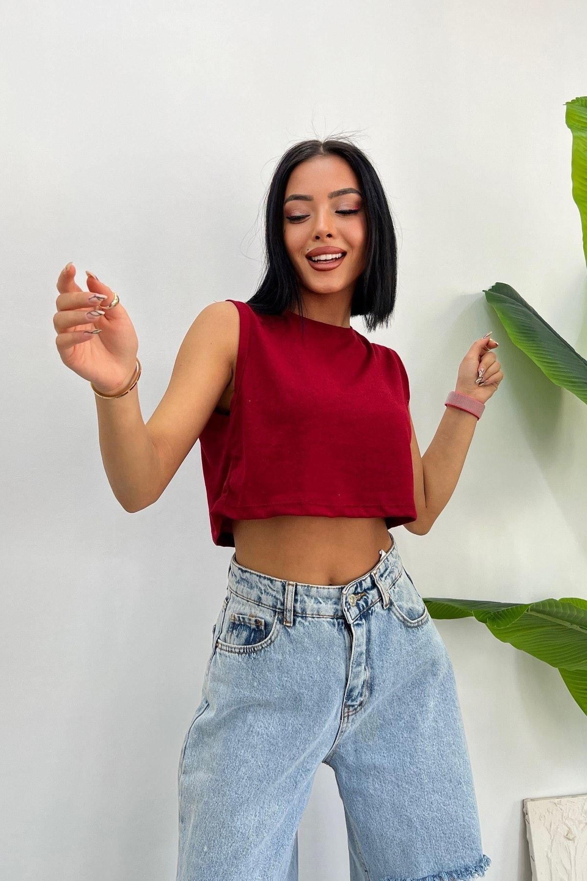 Üst Kalite 30/1 Süprem Kumaş Sıfır Kol Crop