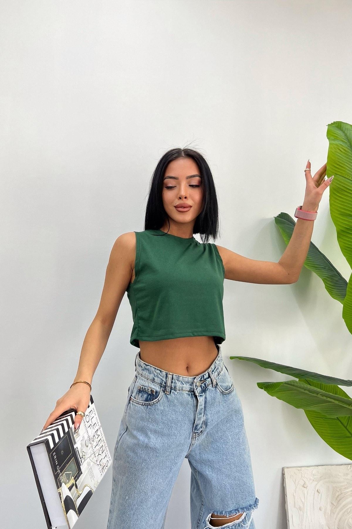 Üst Kalite 30/1 Süprem Kumaş Sıfır Kol Crop