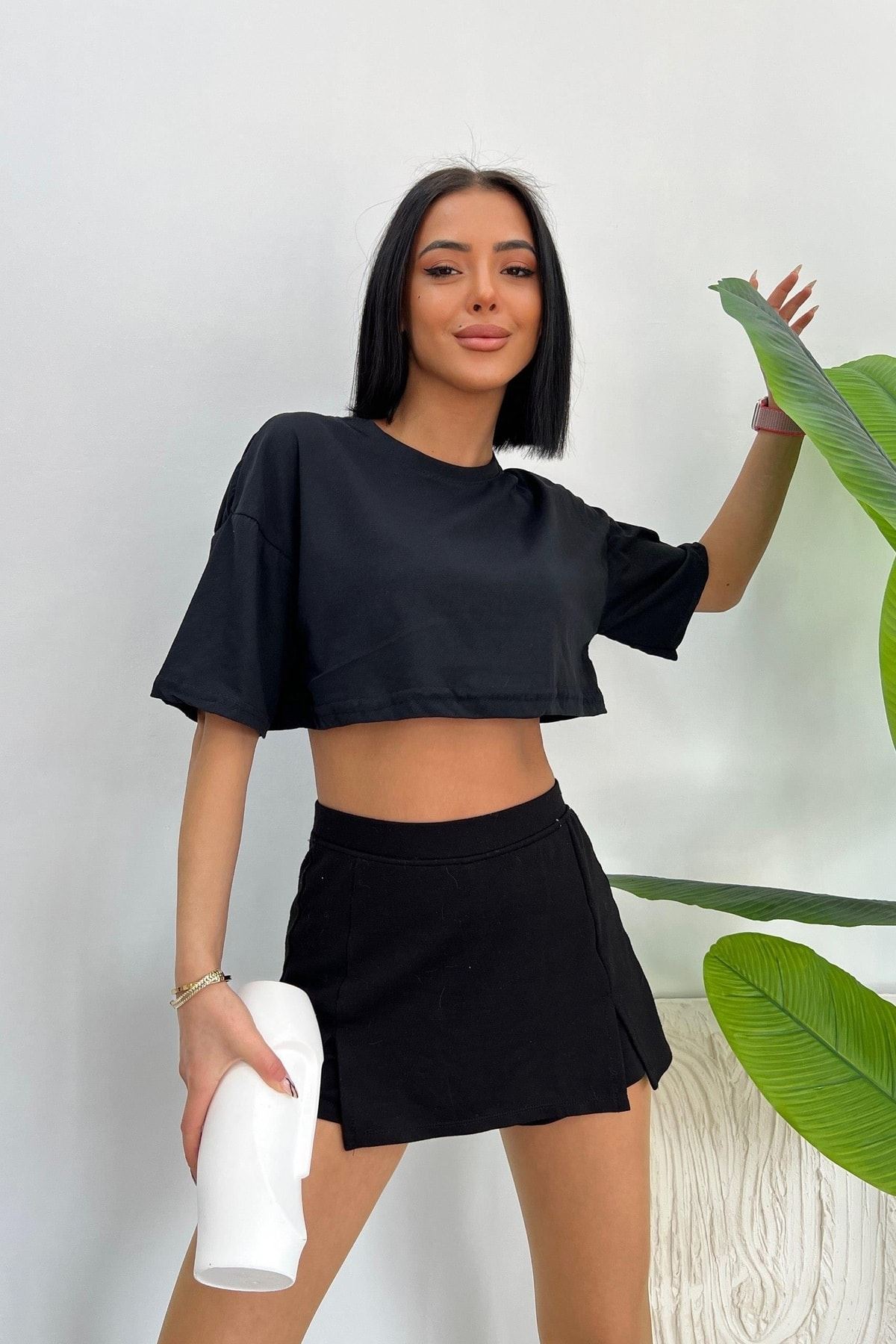 Üst Kalite 30/1 Süprem Kumaş Oversize Crop