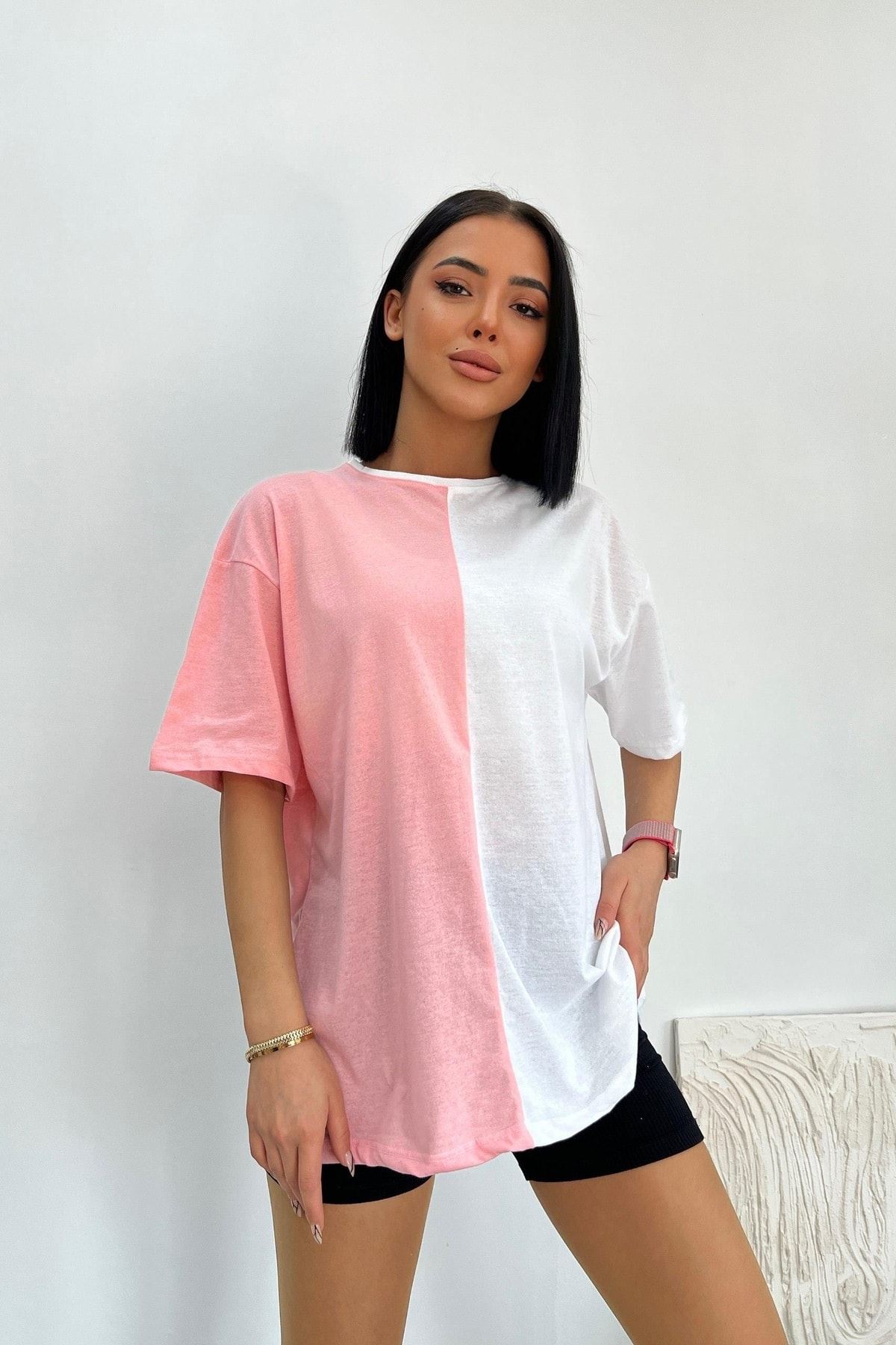 Üst Kalite 30/1 Süprem Kumaş Oversize Cift Renk Tshirt